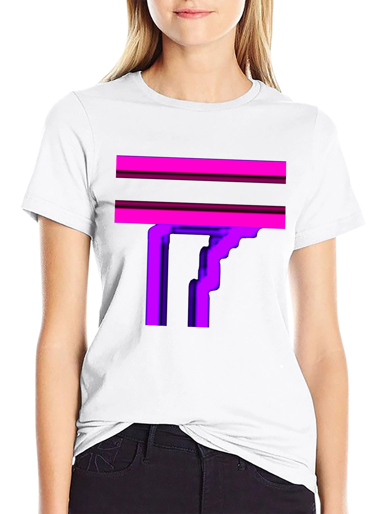 Abstract Geometric Graphic Print Black T-Shirt