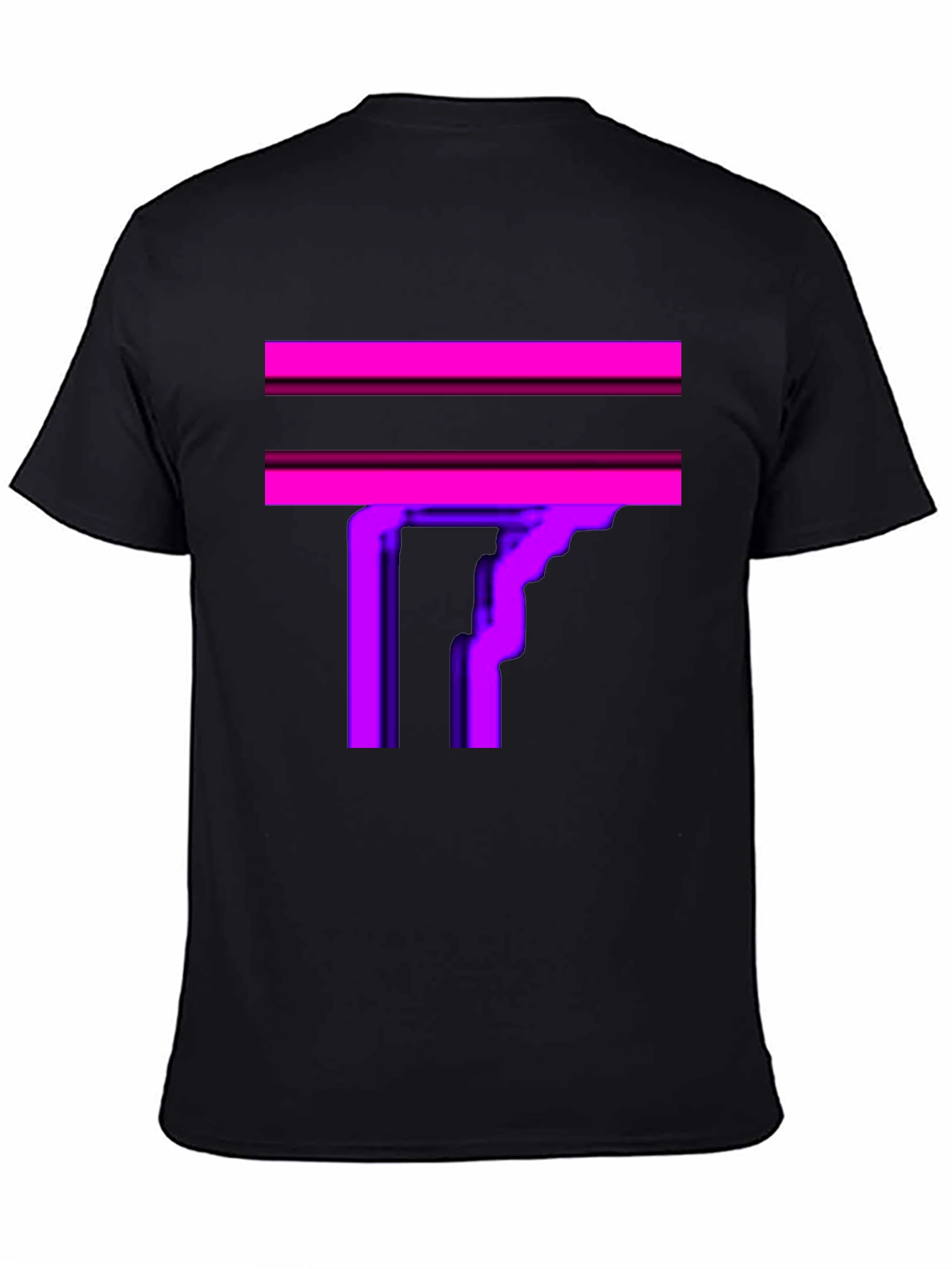 Abstract Geometric Graphic Print Black T-Shirt