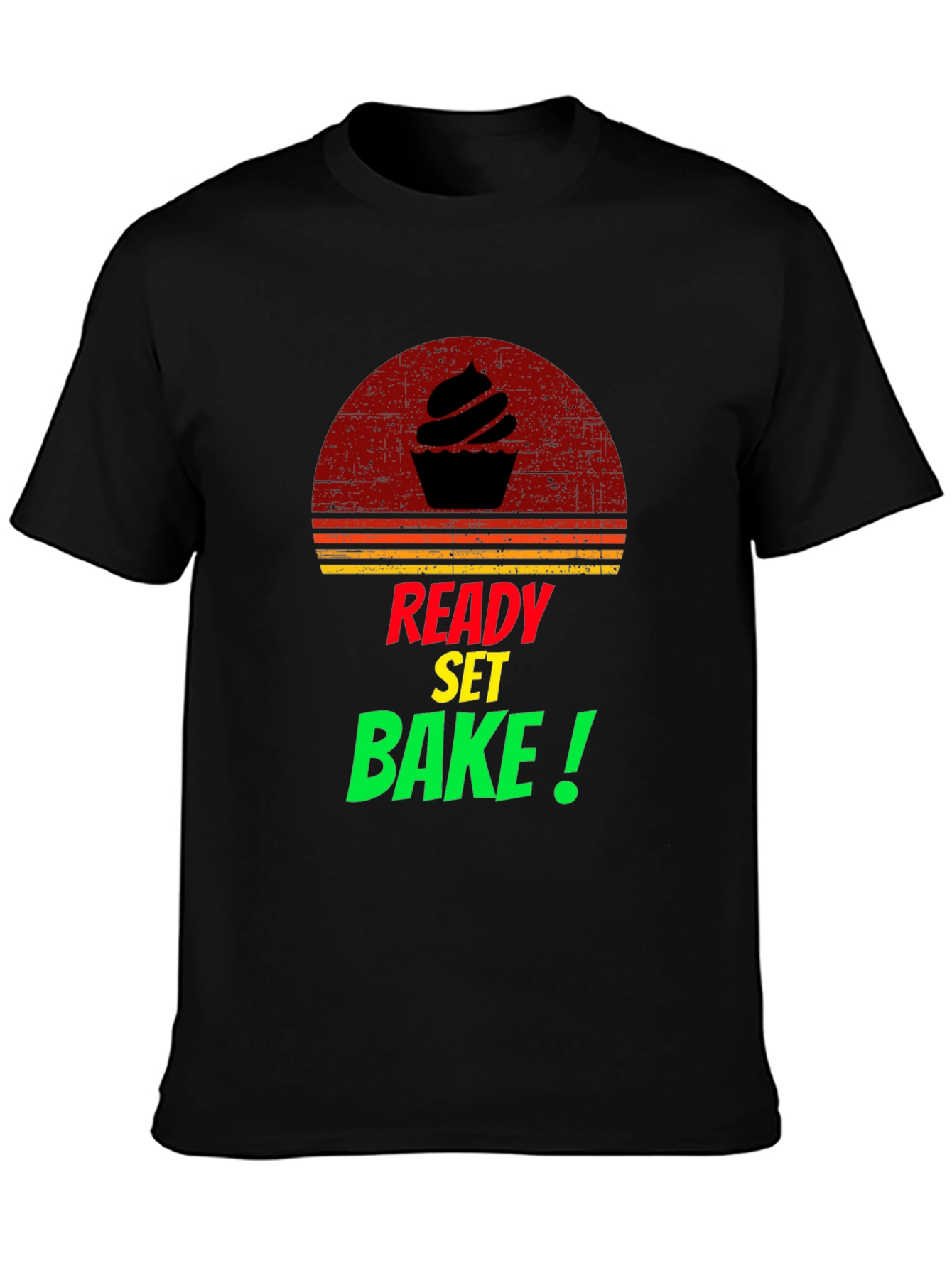 Ready Set Bake T-Shirt - Retro Cupcake Design