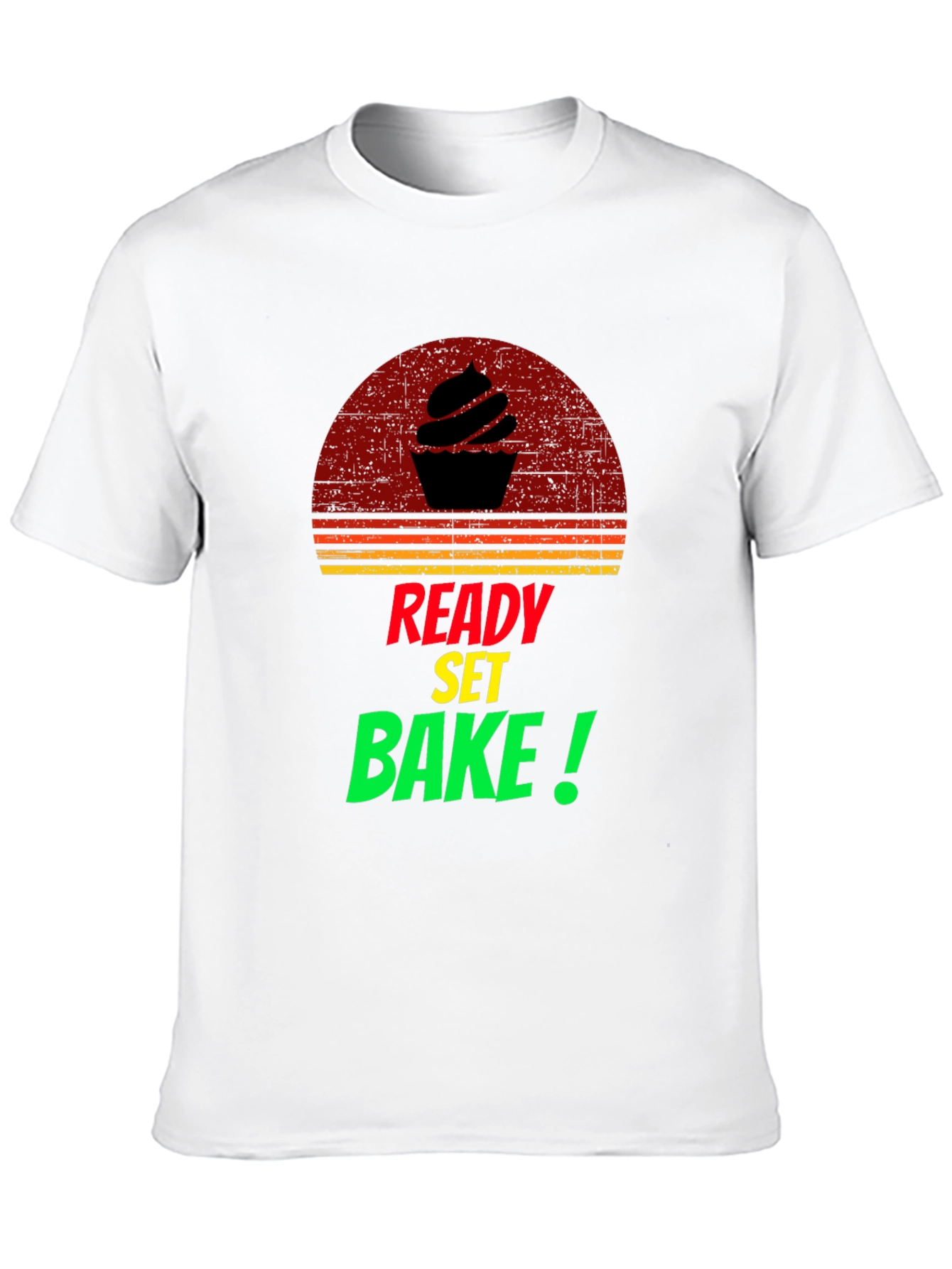 Ready Set Bake T-Shirt - Retro Cupcake Design