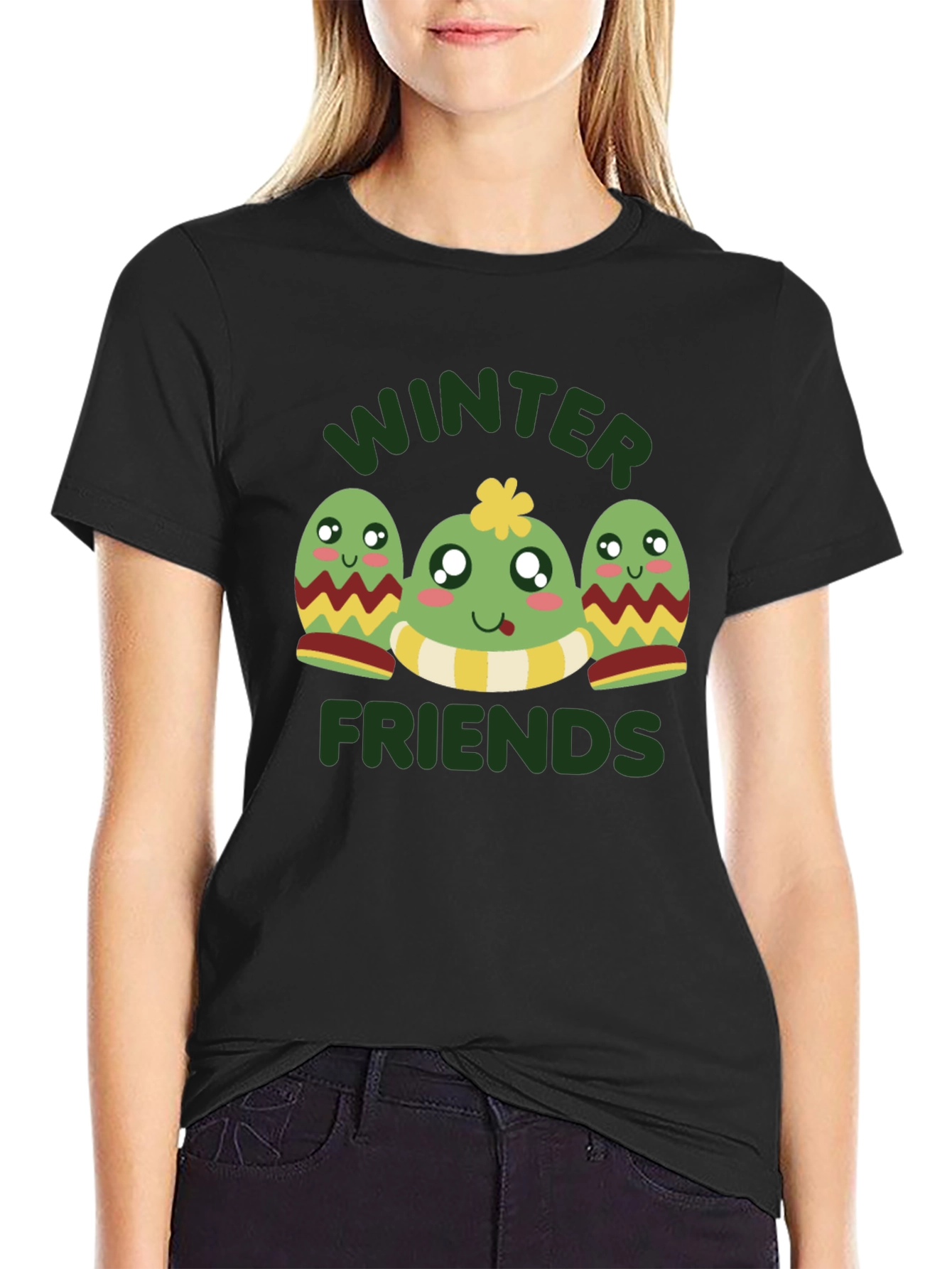 Winter Friends Graphic Tee - Black