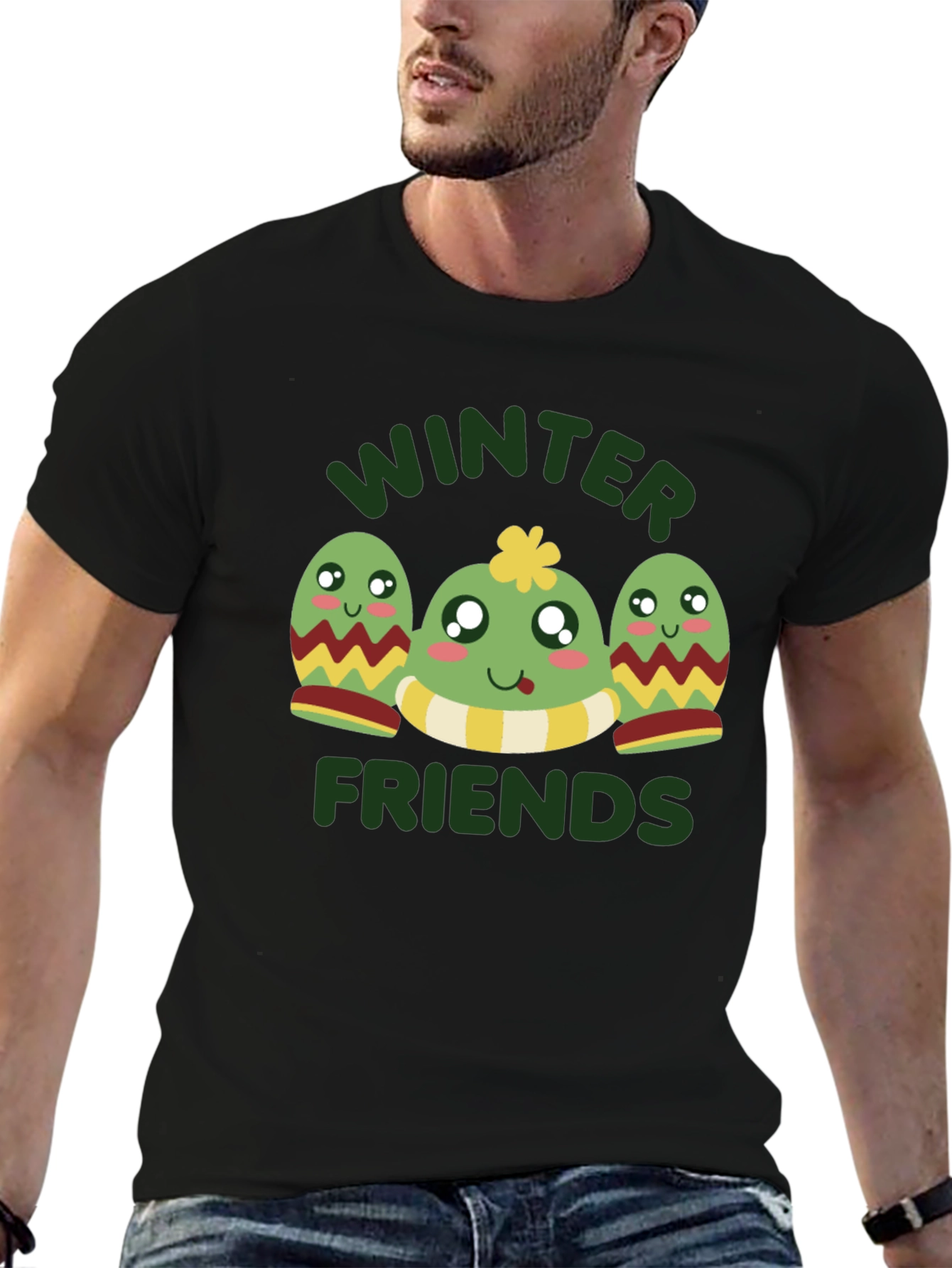 Winter Friends Graphic Tee - Black