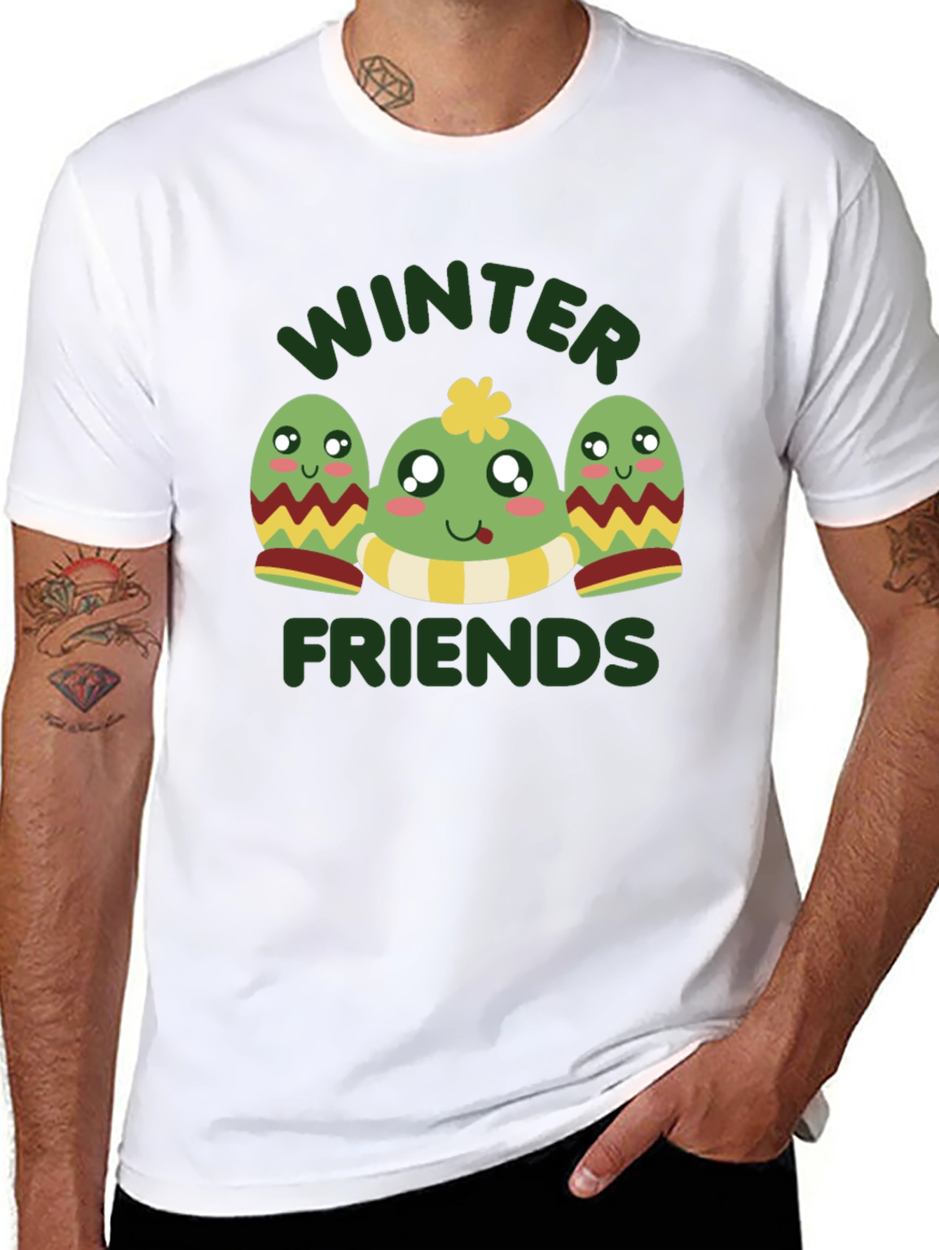 Winter Friends Graphic Tee - Black