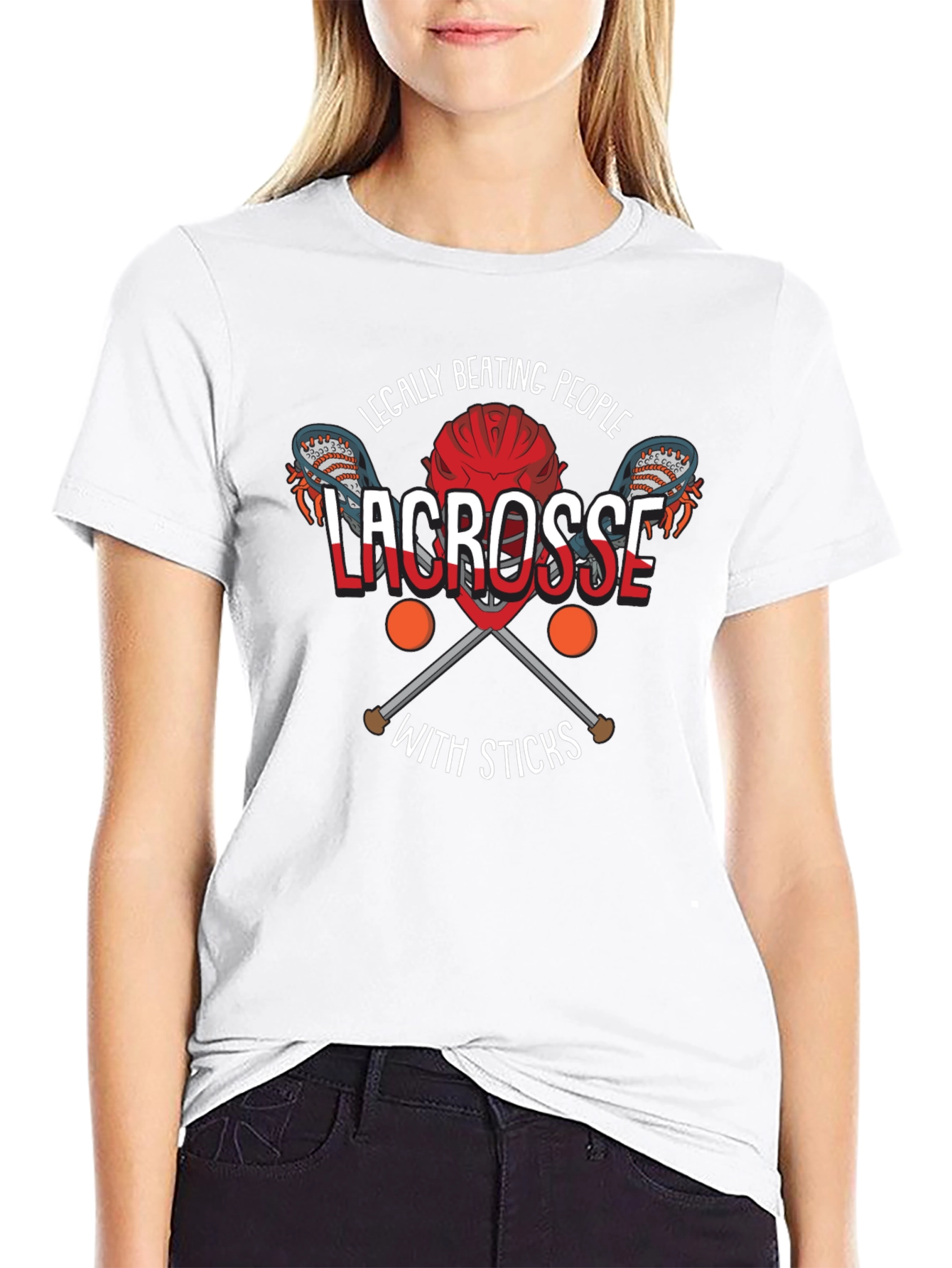 Legally Beating People with Sticks Lacrosse T-Shirt