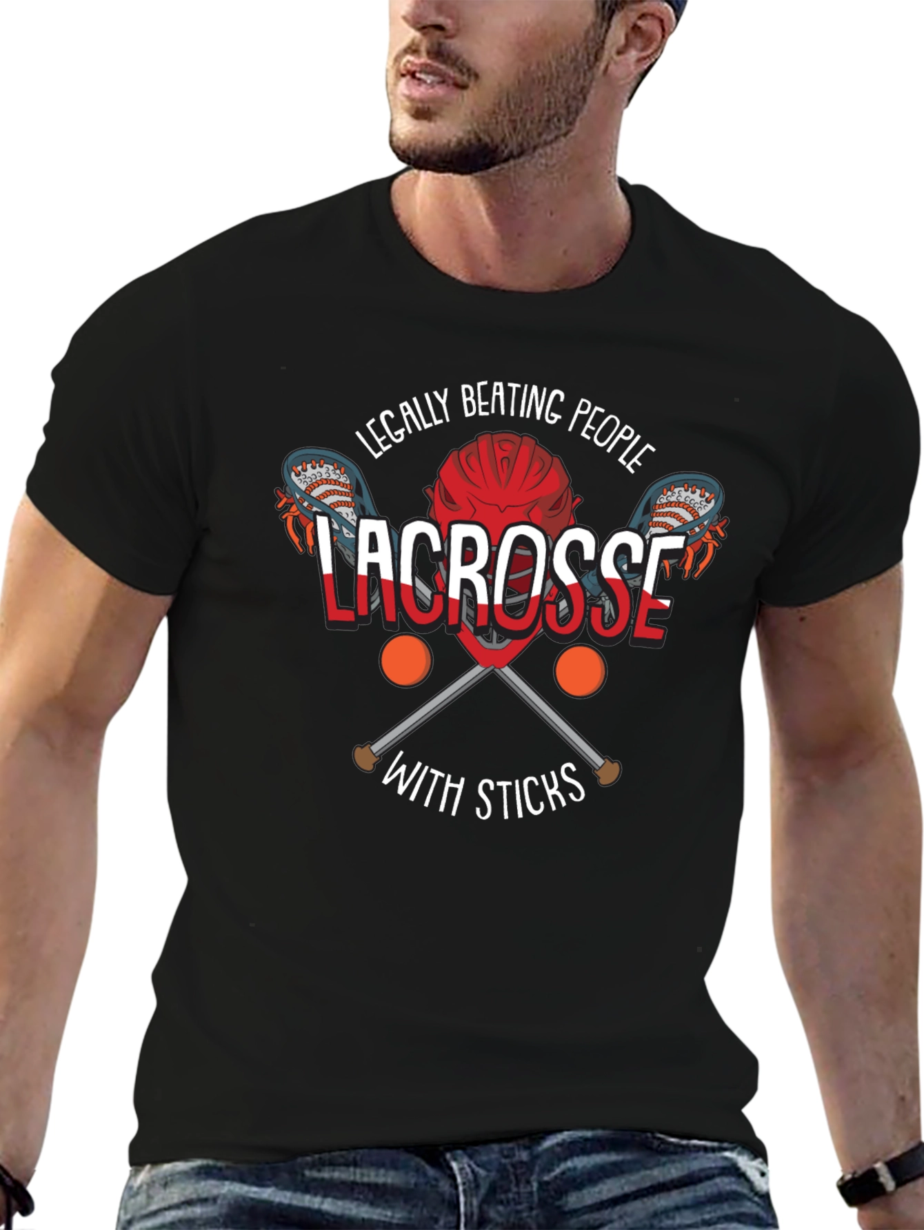 Legally Beating People with Sticks Lacrosse T-Shirt