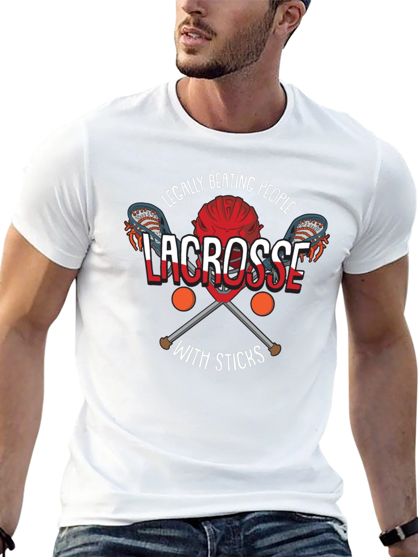 Legally Beating People with Sticks Lacrosse T-Shirt