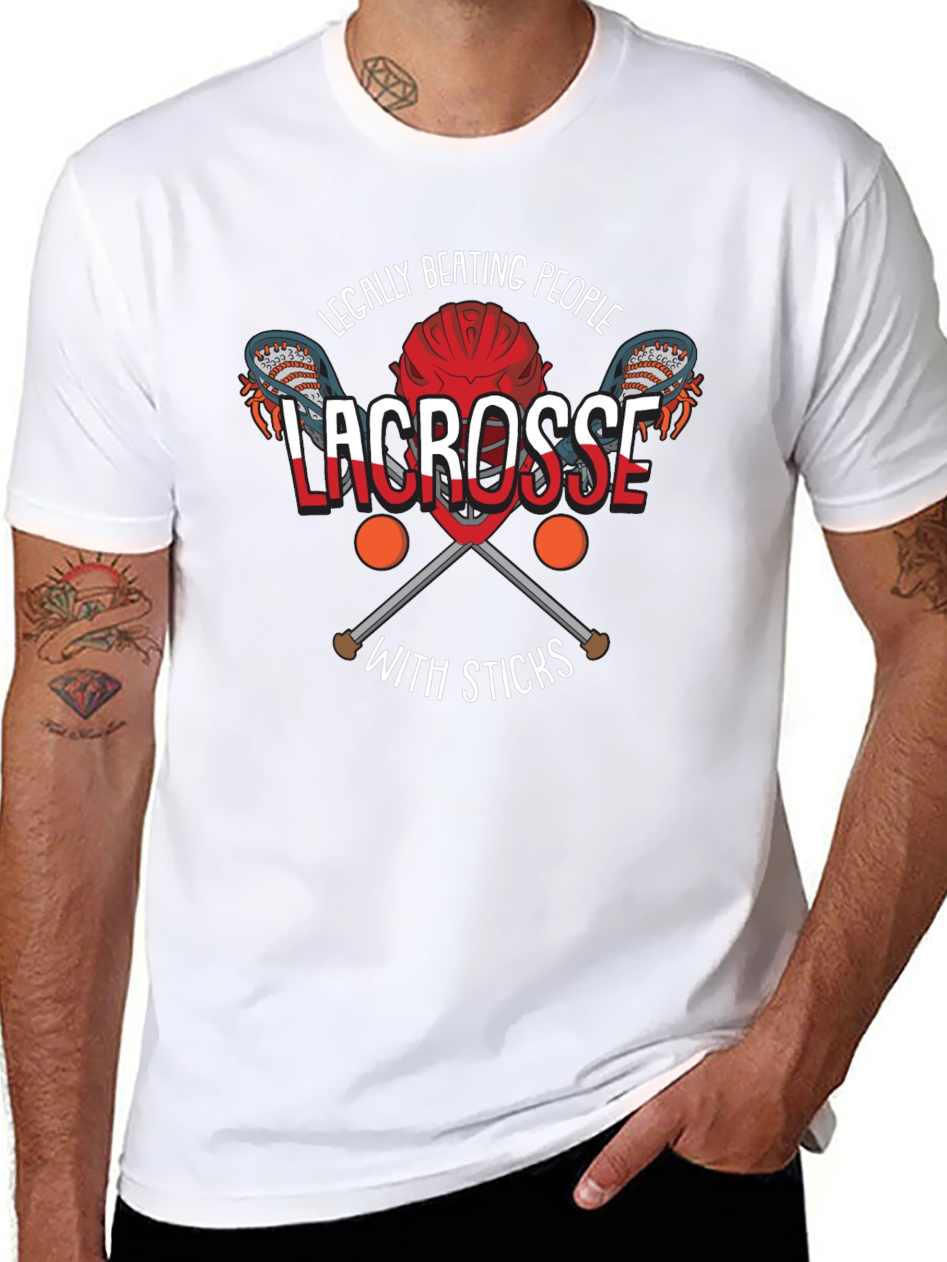 Legally Beating People with Sticks Lacrosse T-Shirt