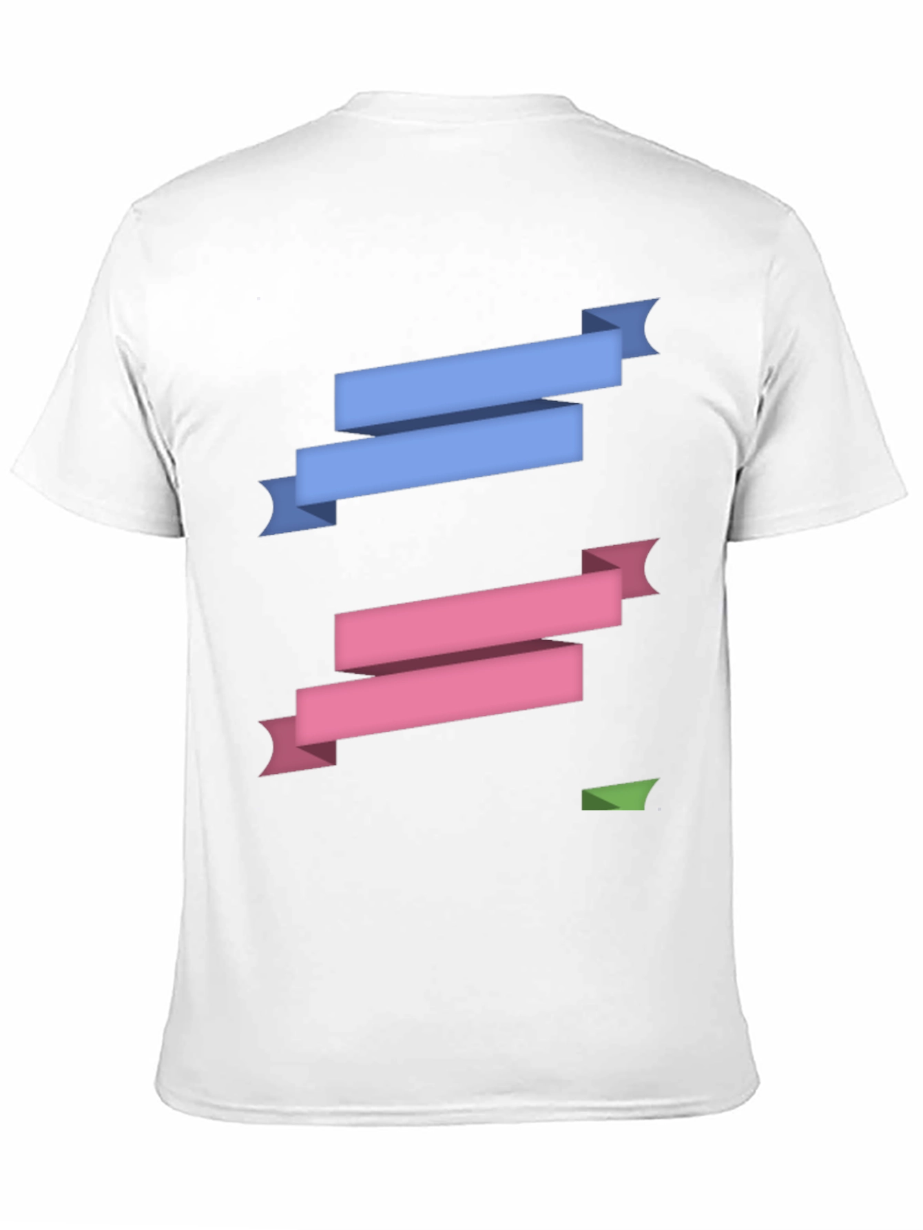 Stylish Ribbon Graphic Black T-Shirt
