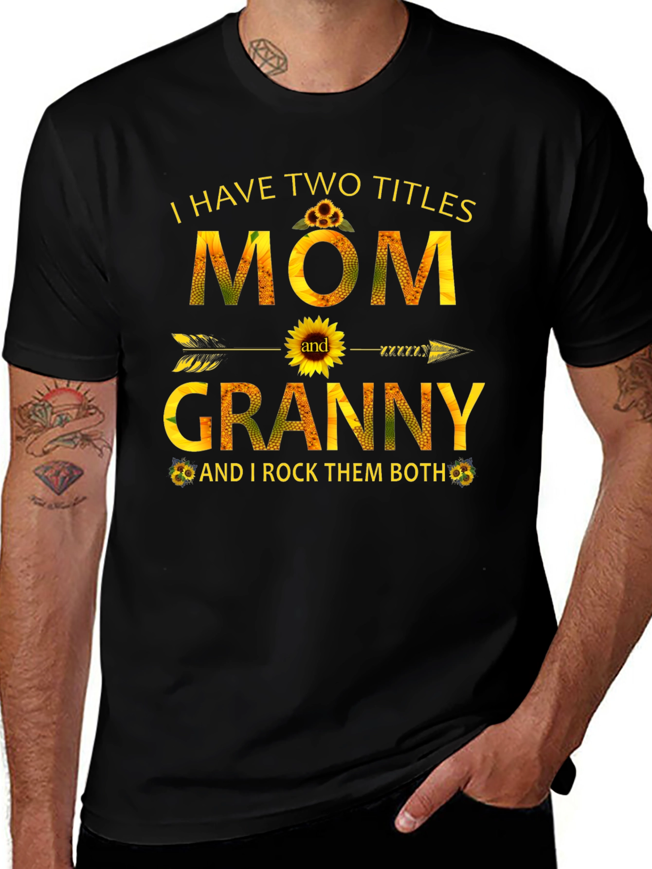Mom and Granny Sunflower Graphic T-Shirt