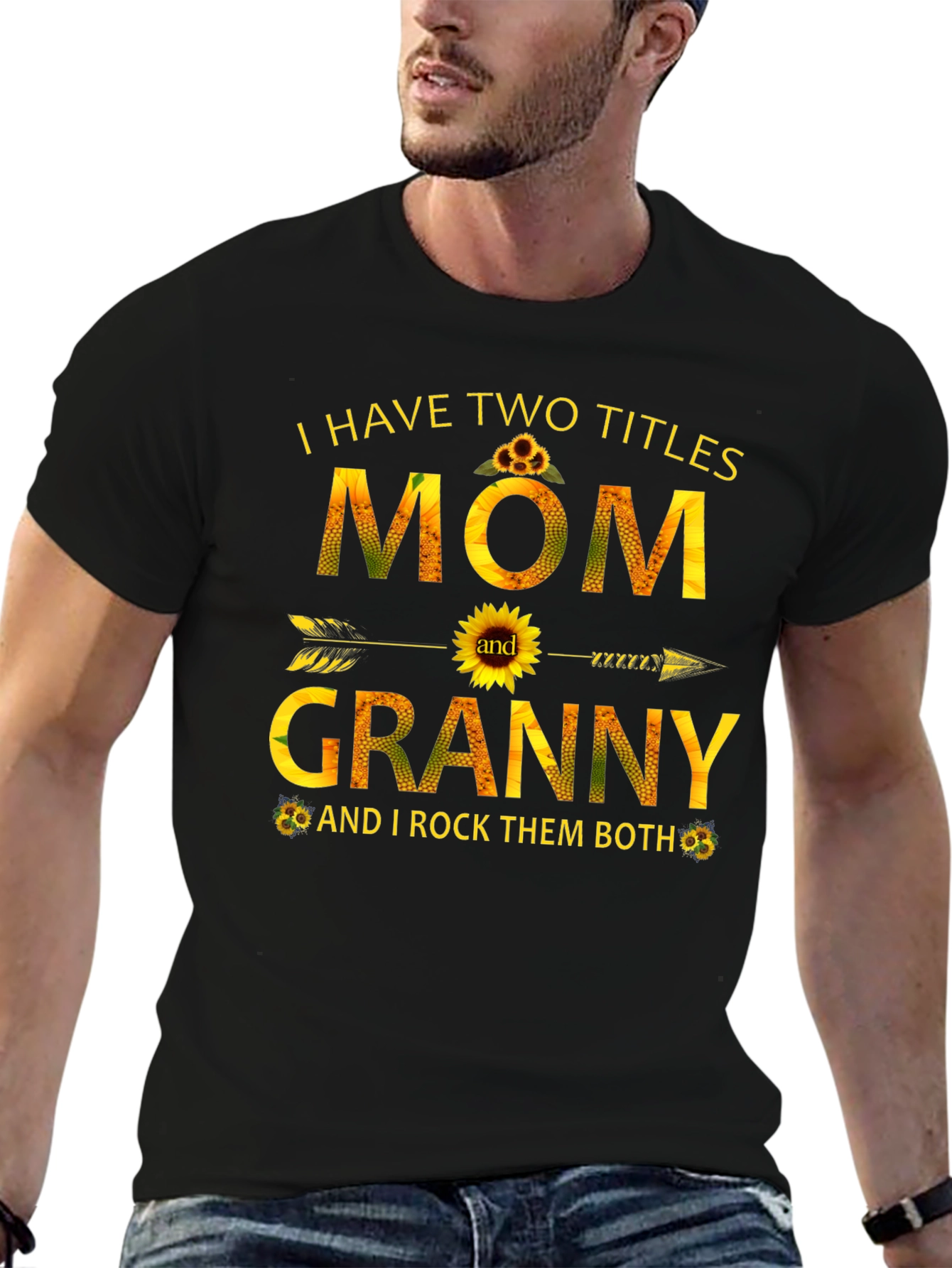 Mom and Granny Sunflower Graphic T-Shirt