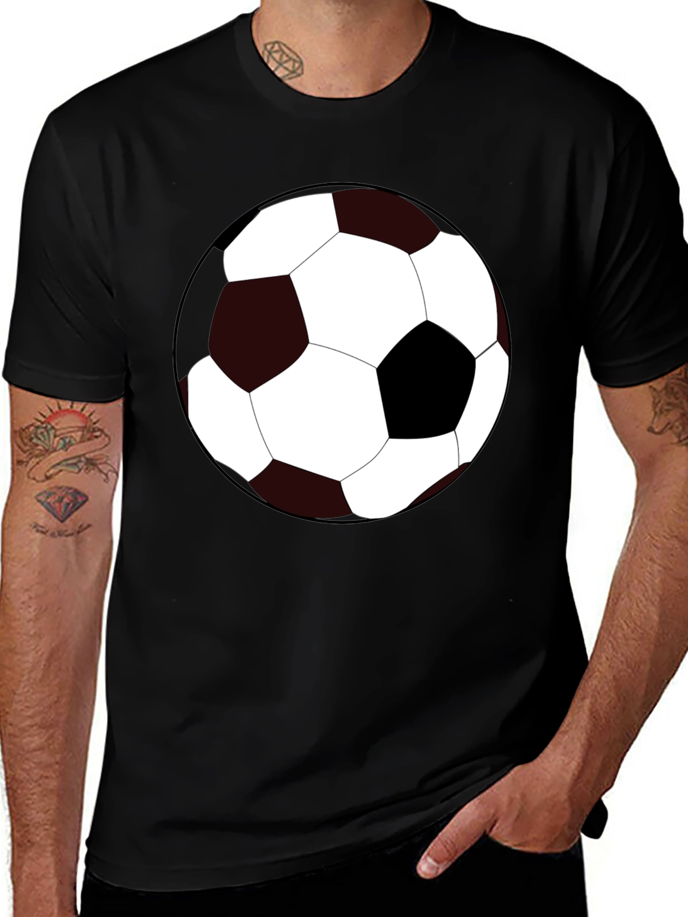 Soccer Ball Graphic Tee - Black