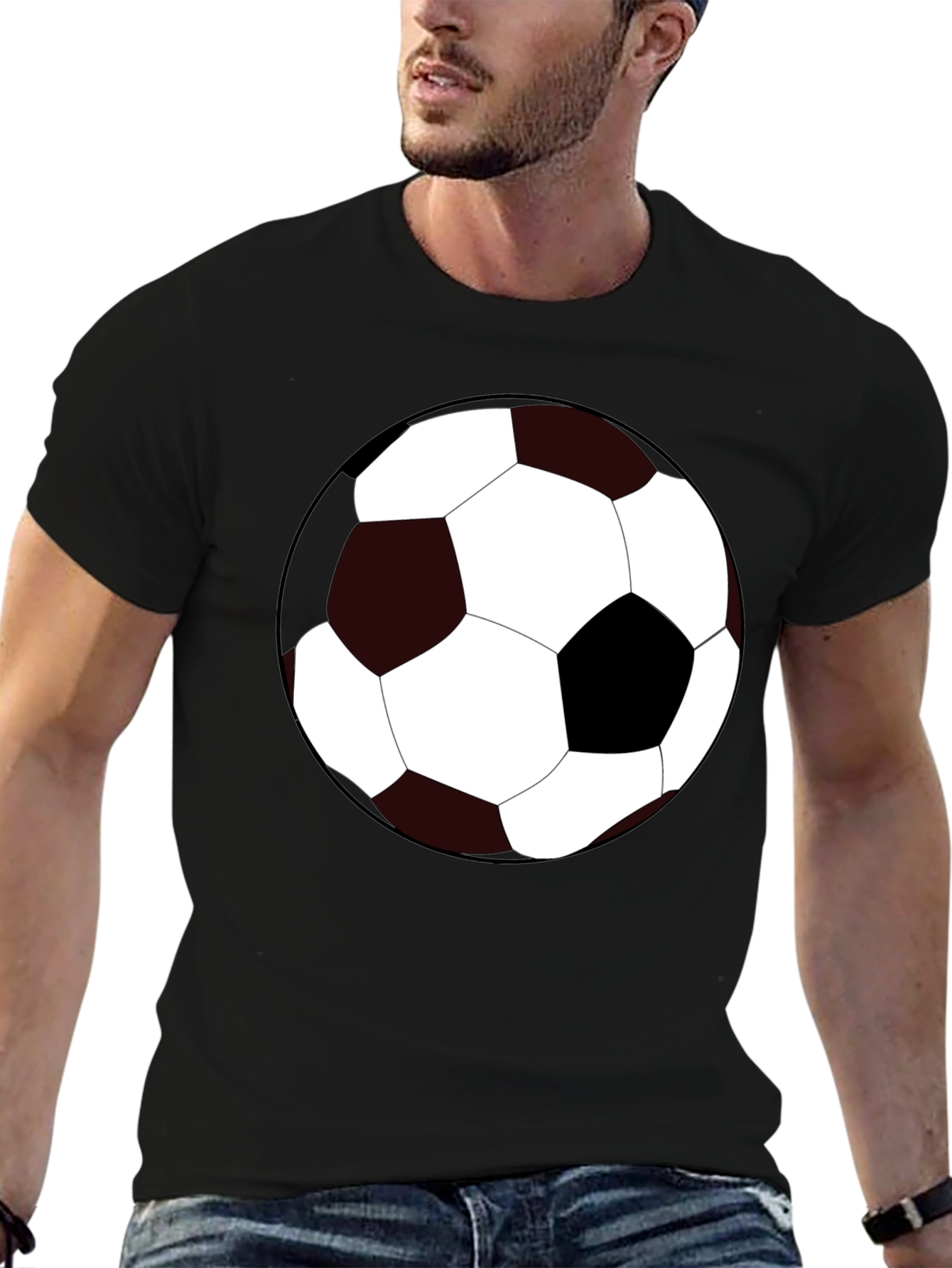 Soccer Ball Graphic Tee - Black