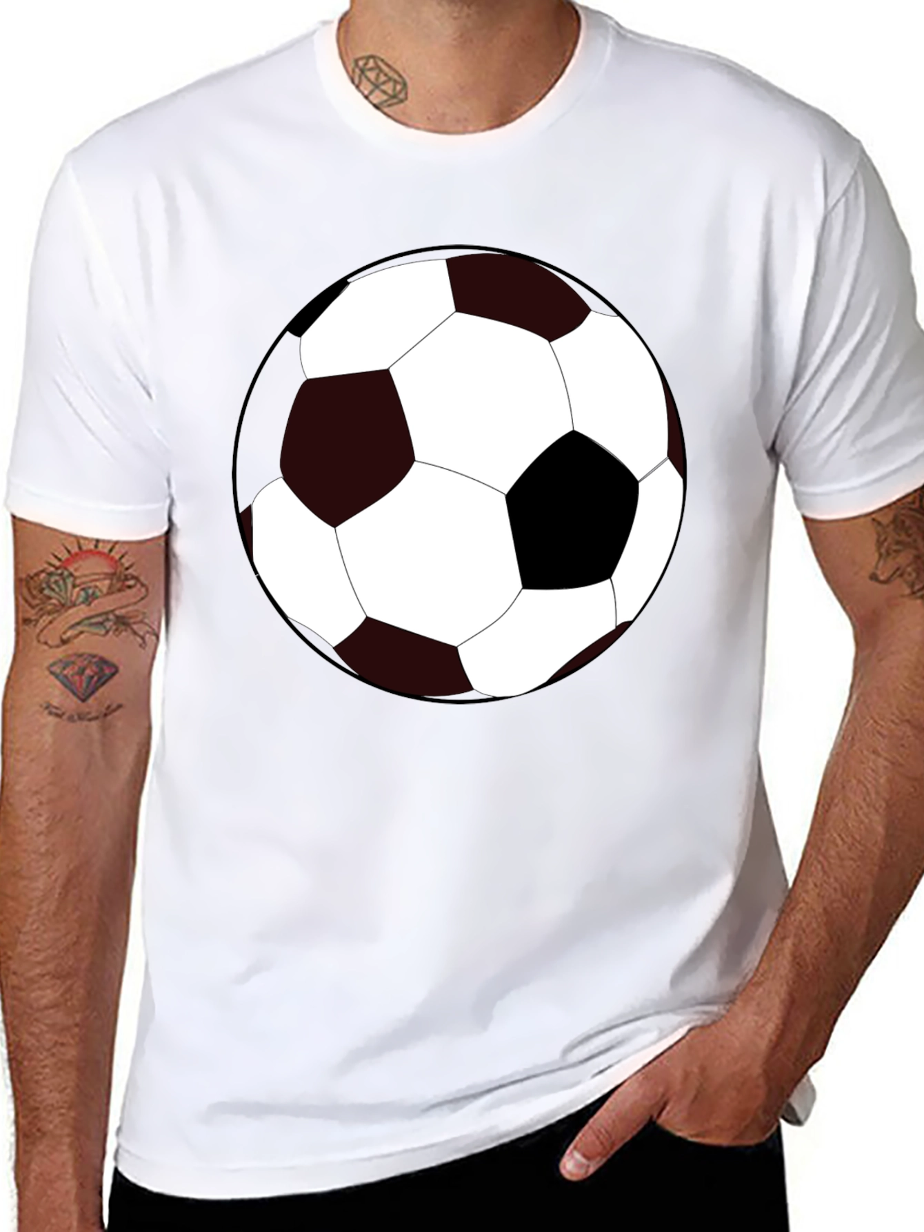 Soccer Ball Graphic Tee - Black
