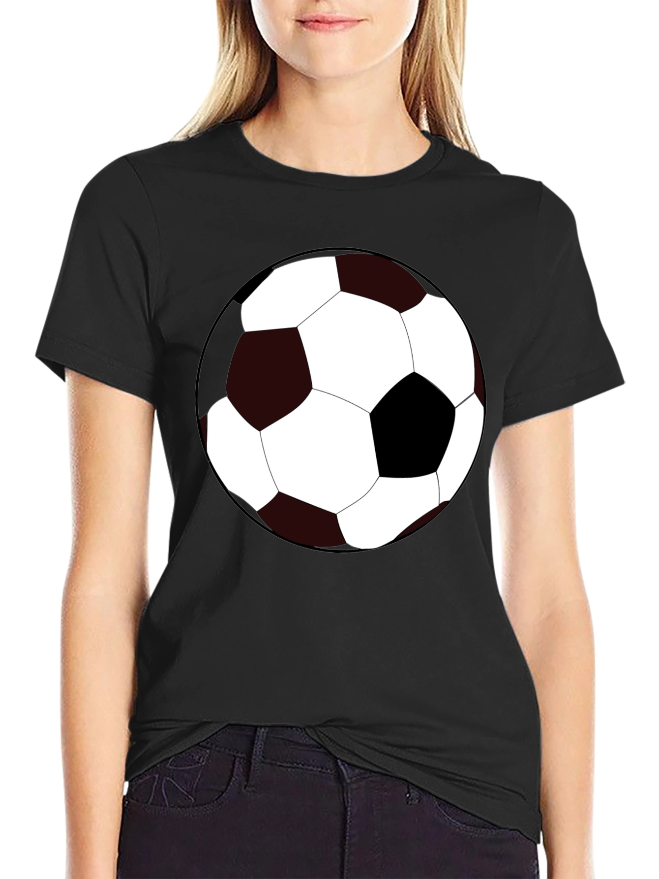 Soccer Ball Graphic Tee - Black