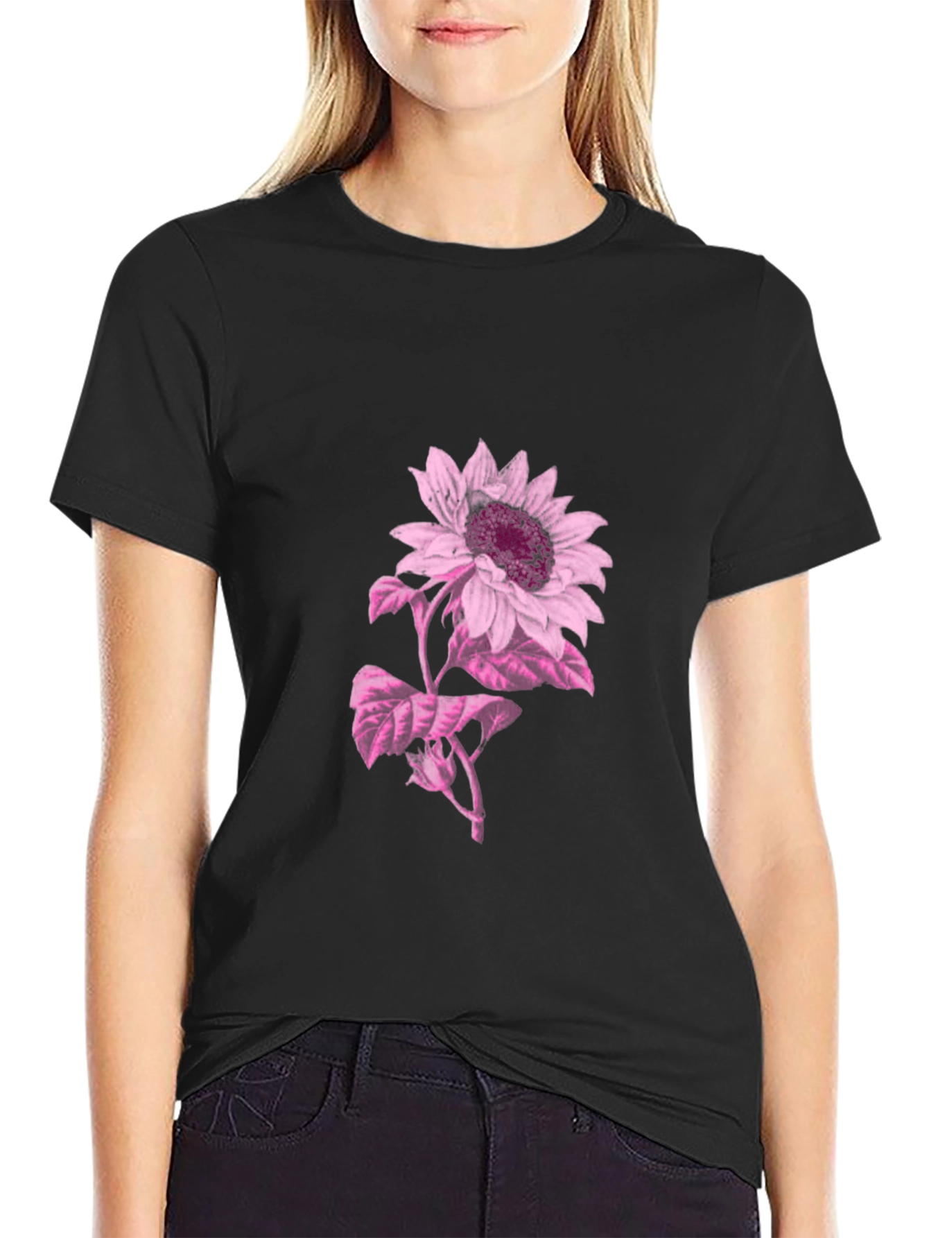 Black Sunflower Graphic Tee