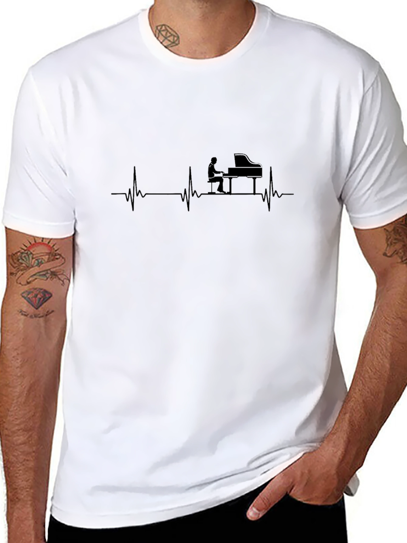 Piano Heartbeat T-Shirt - Musician Tee