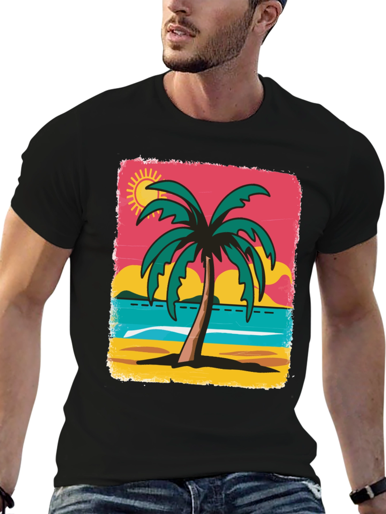 Tropical Palm Tree Graphic T-Shirt