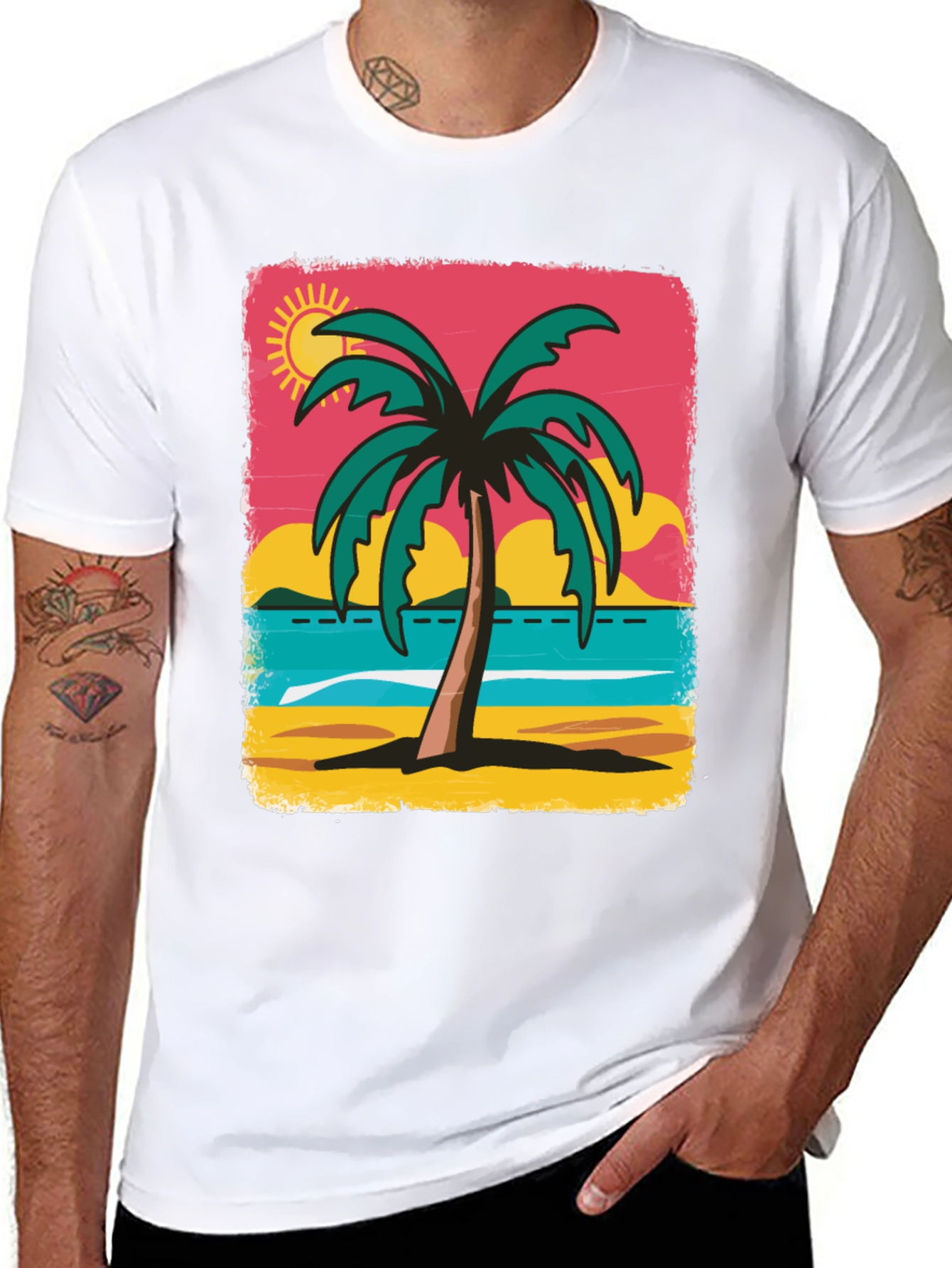 Tropical Palm Tree Graphic T-Shirt
