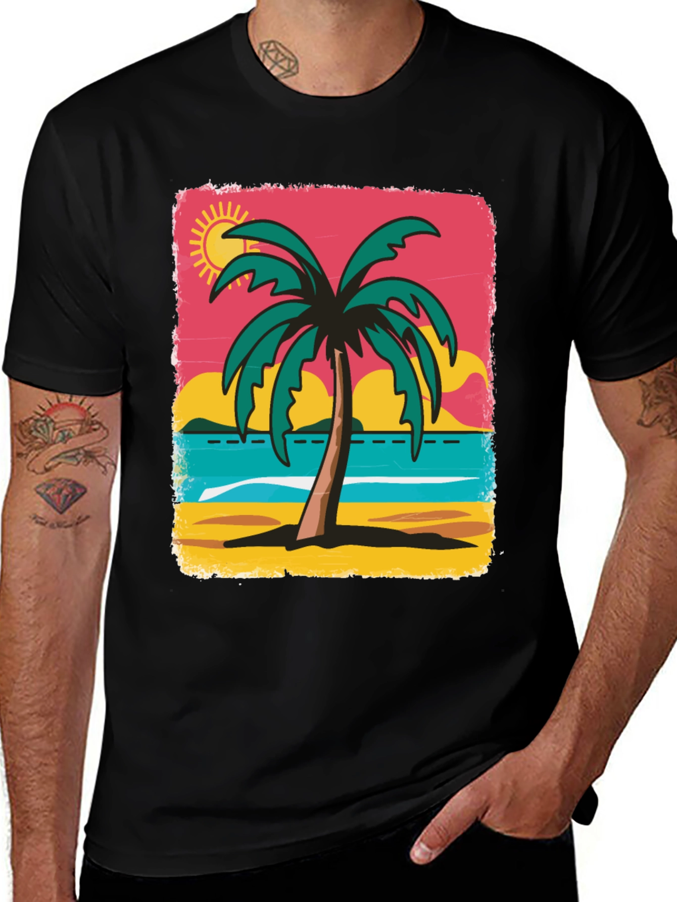 Tropical Palm Tree Graphic T-Shirt