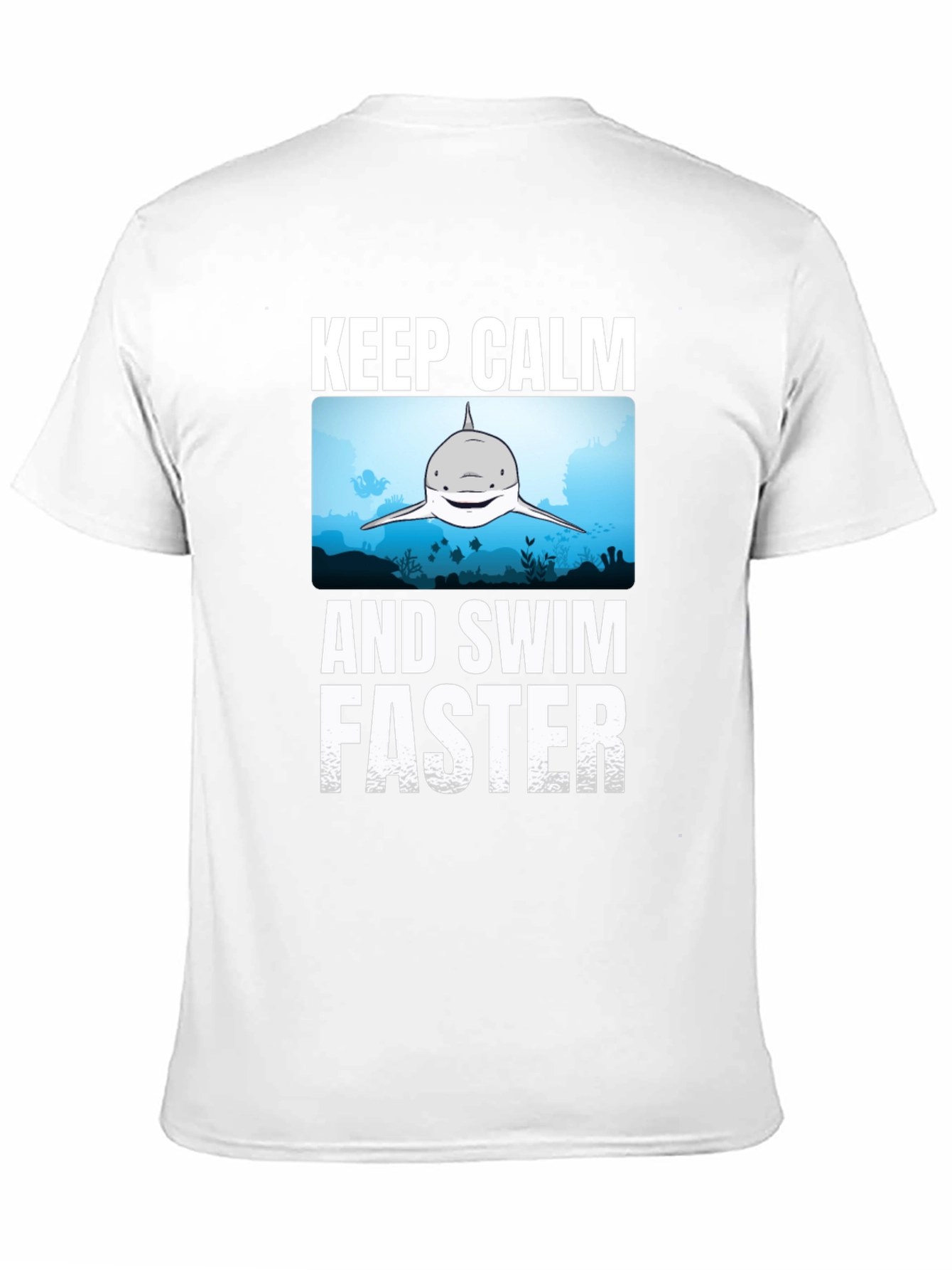 Keep Calm Shark Graphic T-Shirt - Funny Ocean Tee