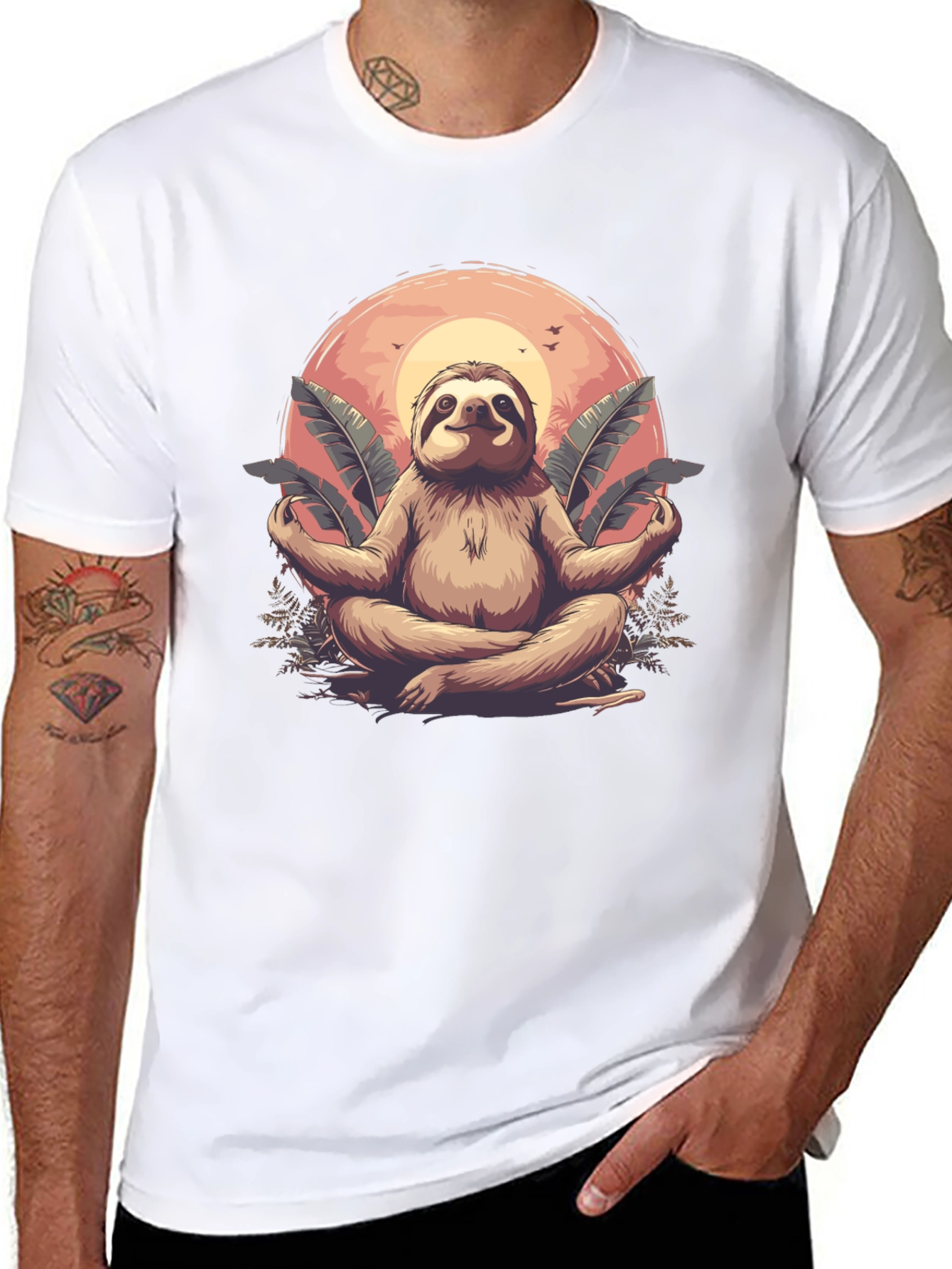 Zen Sloth Graphic T-Shirt - Relaxed Fit