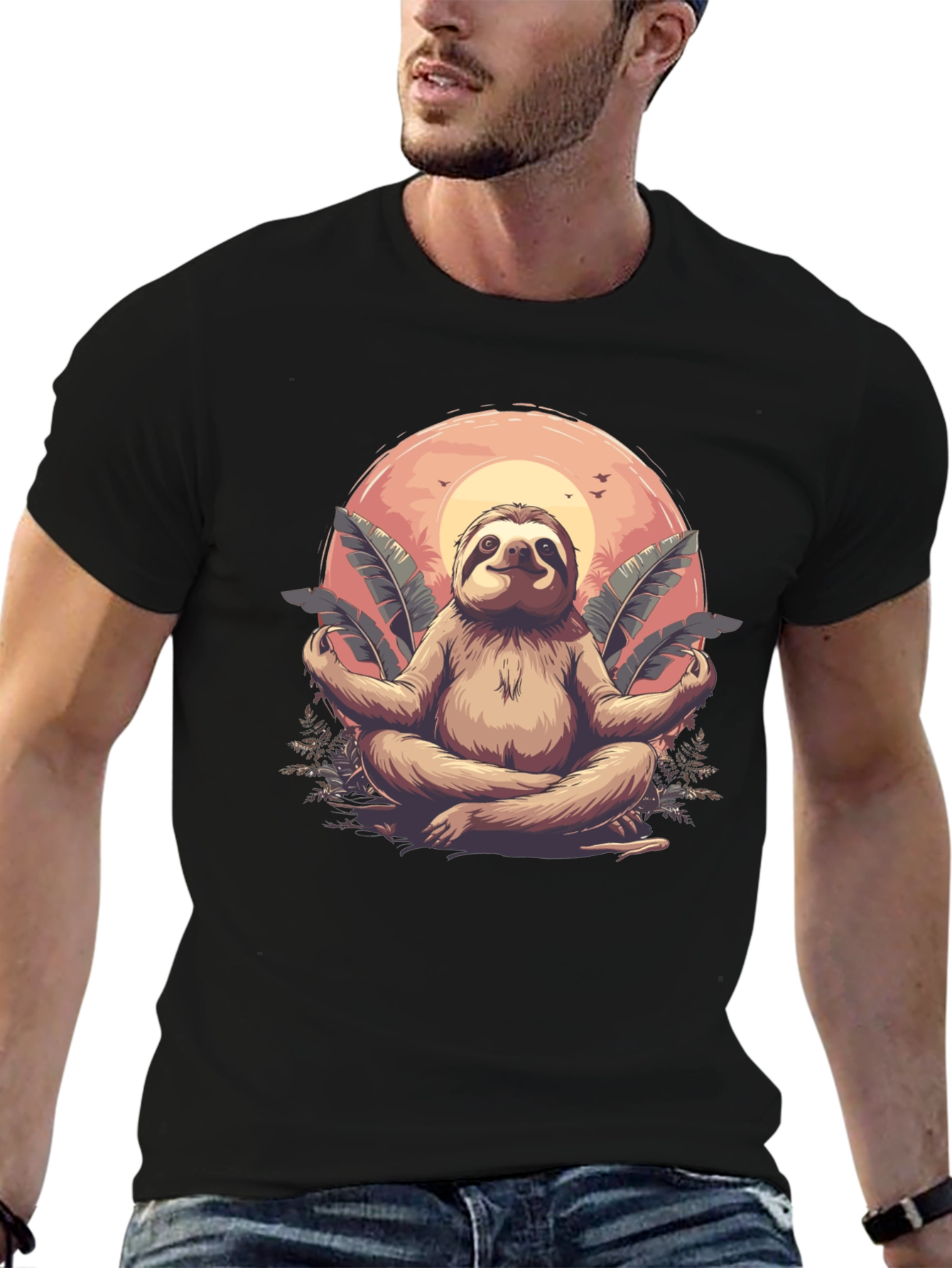 Zen Sloth Graphic T-Shirt - Relaxed Fit