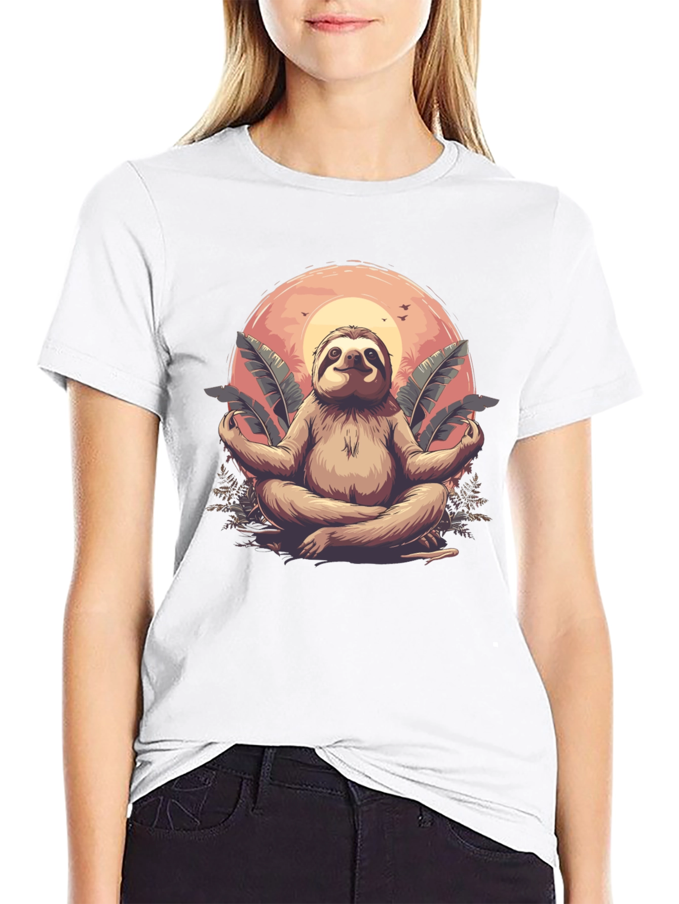 Zen Sloth Graphic T-Shirt - Relaxed Fit