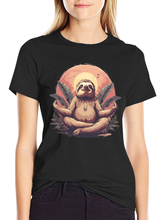 Zen Sloth Graphic T-Shirt - Relaxed Fit