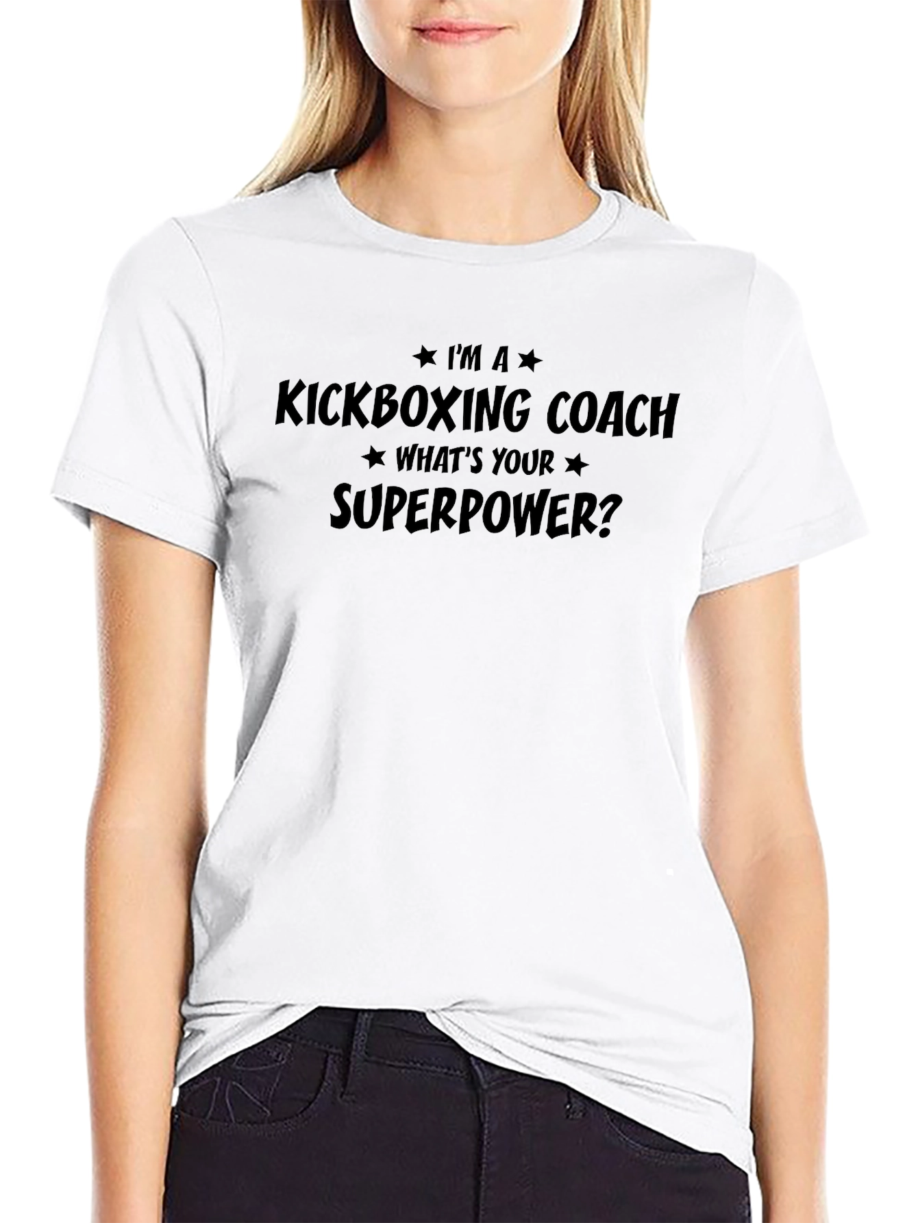 Kickboxing Coach Superpower Black T-Shirt
