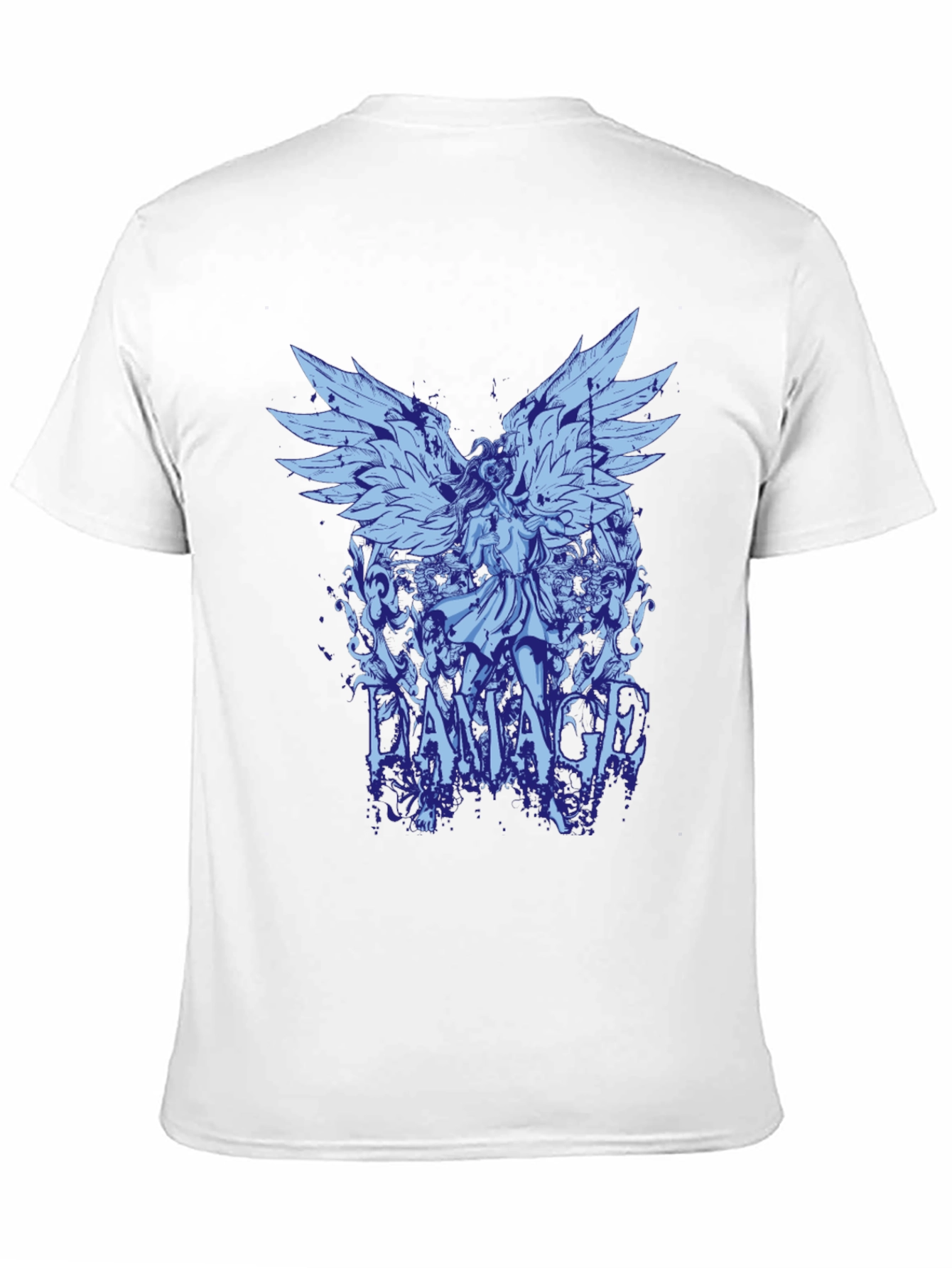 Damaged Angel Graphic Tee - Mens Black T-Shirt