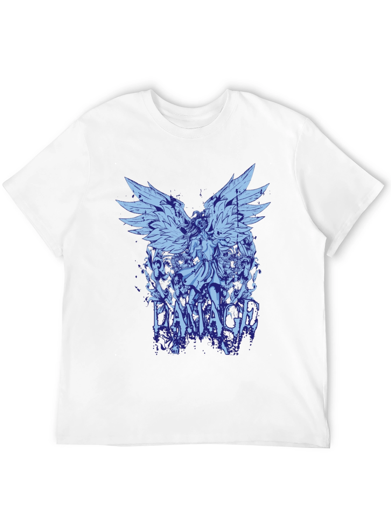 Damaged Angel Graphic Tee - Mens Black T-Shirt