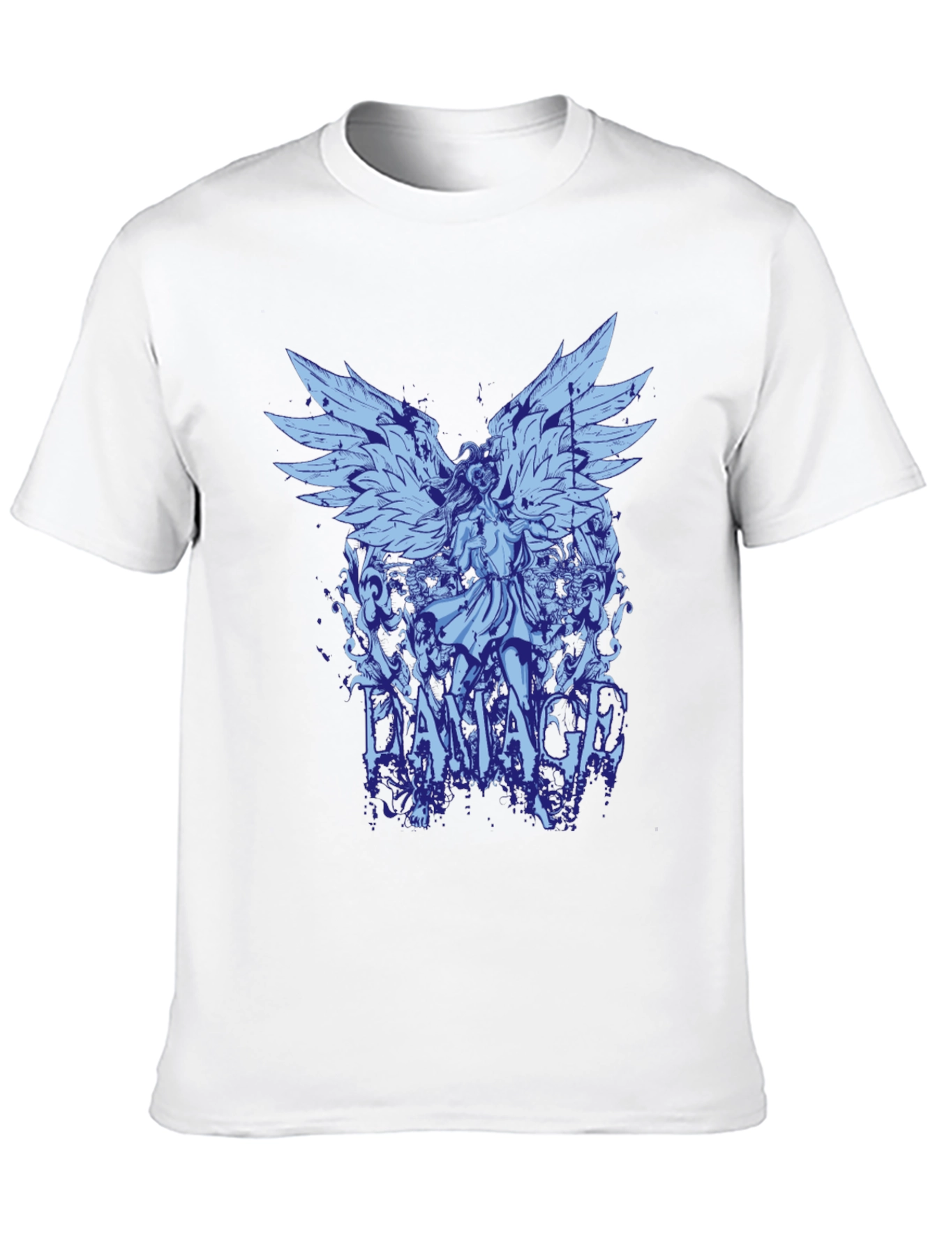 Damaged Angel Graphic Tee - Mens Black T-Shirt