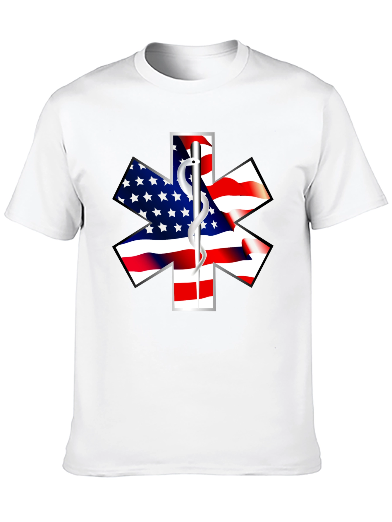 American Flag EMT Star Black T-Shirt