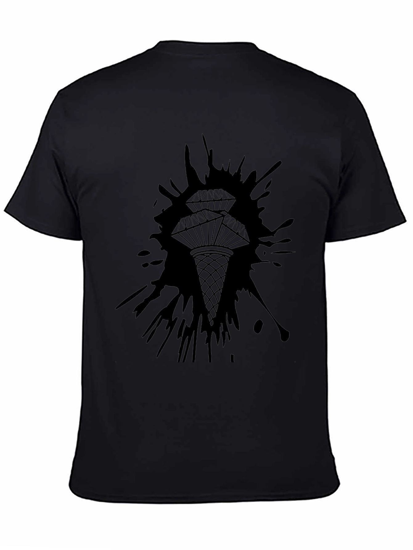 Diamond Splatter Graphic Tee - Mens Black T-Shirt
