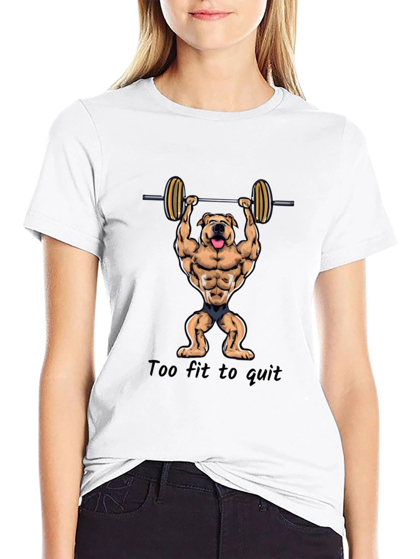 Too Fit to Quit Mens Black Graphic T-Shirt