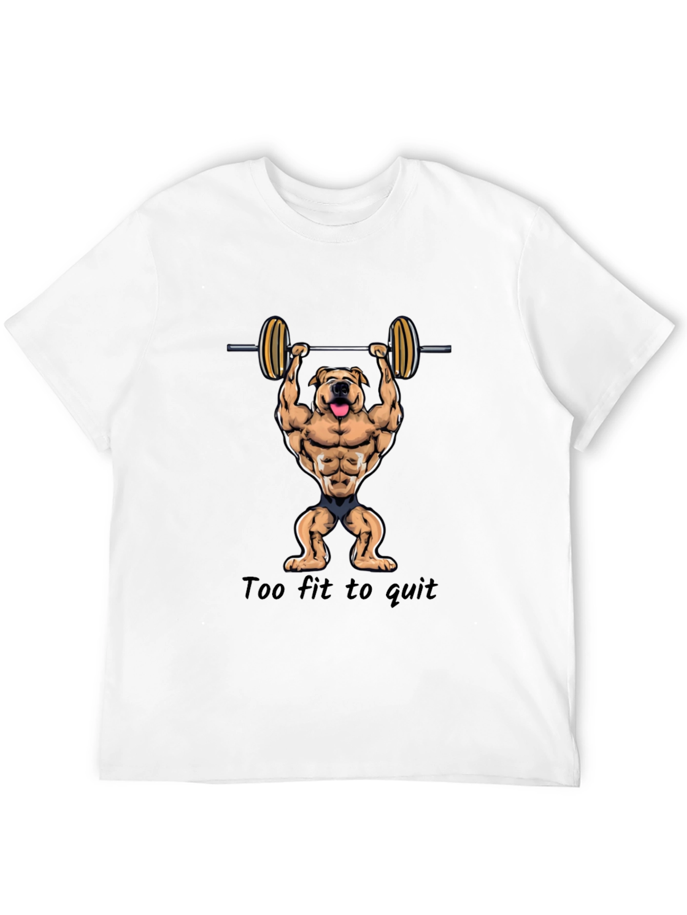 Too Fit to Quit Mens Black Graphic T-Shirt