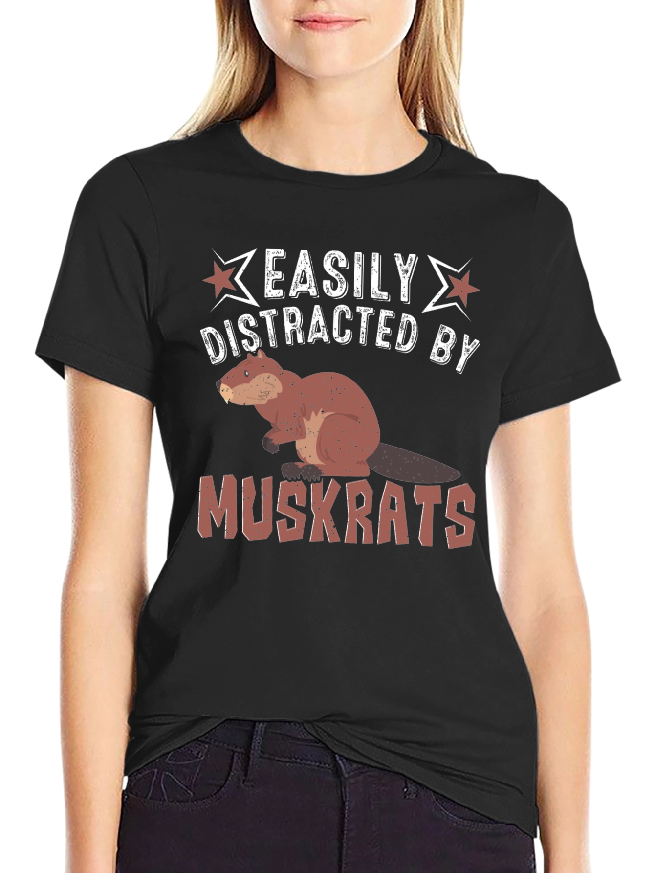 Easily Distracted by Muskrats Funny T-Shirt