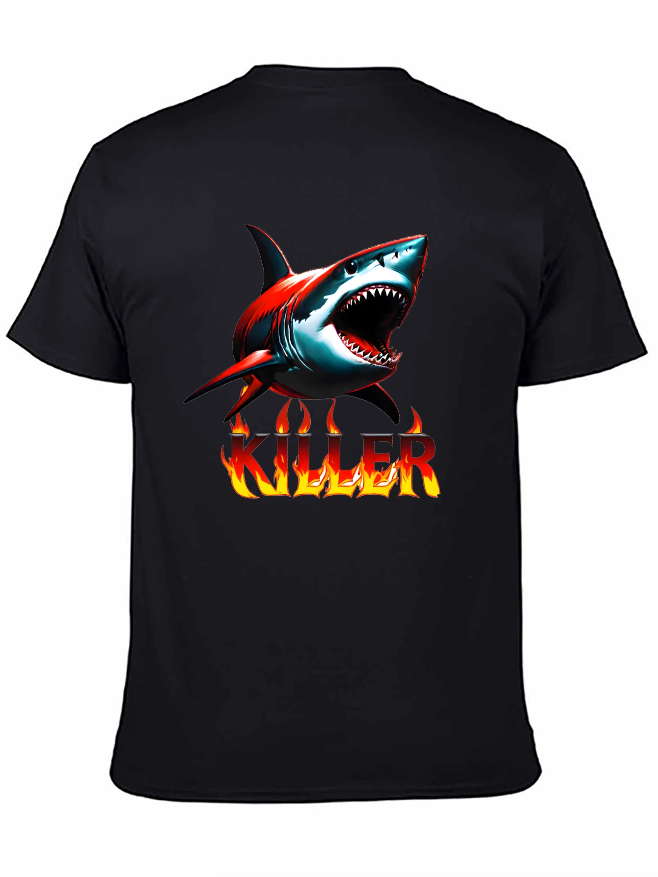 Killer Shark Graphic Tee - Mens Black T-Shirt
