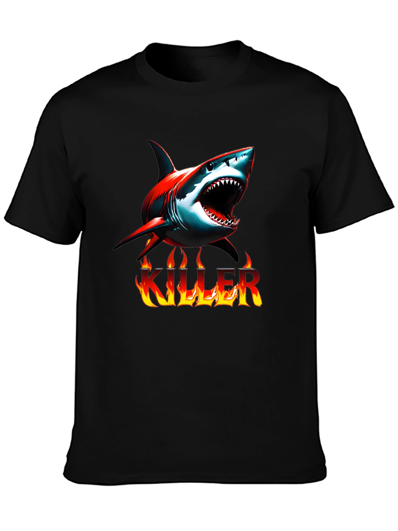 Killer Shark Graphic Tee - Mens Black T-Shirt