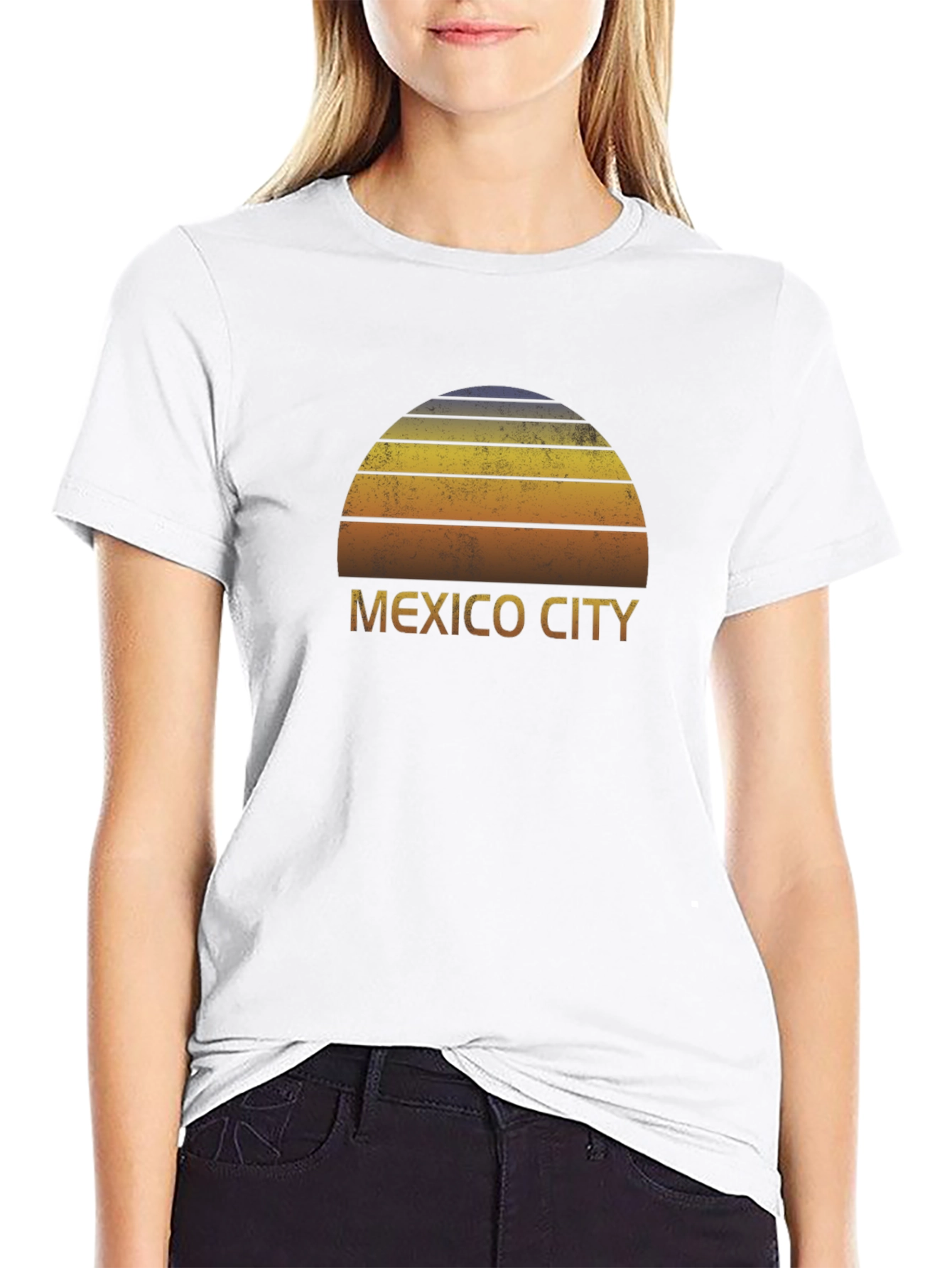 Mexico City Sunset Graphic Tee - Retro Style