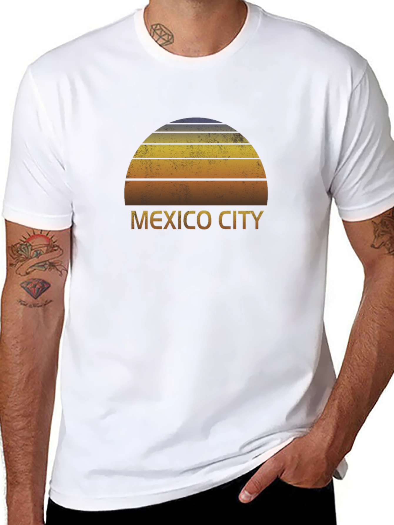 Mexico City Sunset Graphic Tee - Retro Style