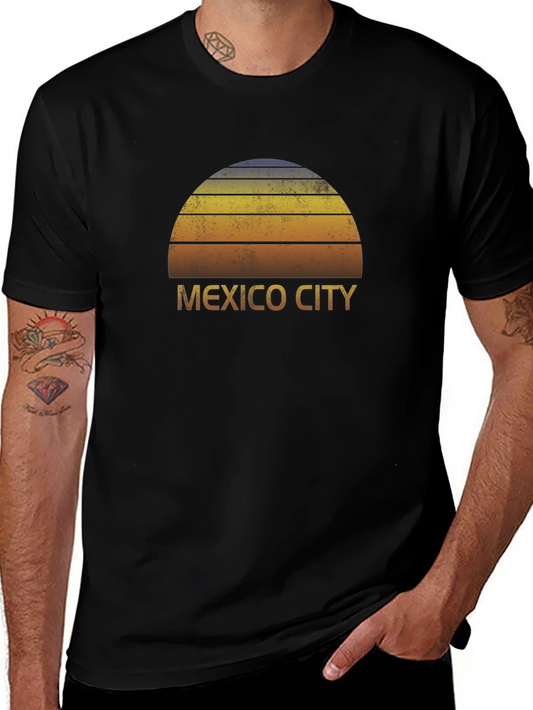 Mexico City Sunset Graphic Tee - Retro Style
