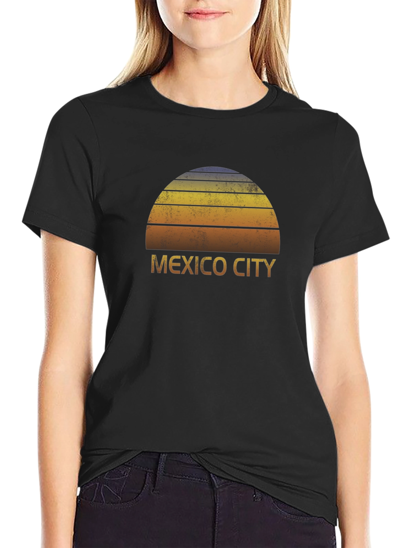 Mexico City Sunset Graphic Tee - Retro Style