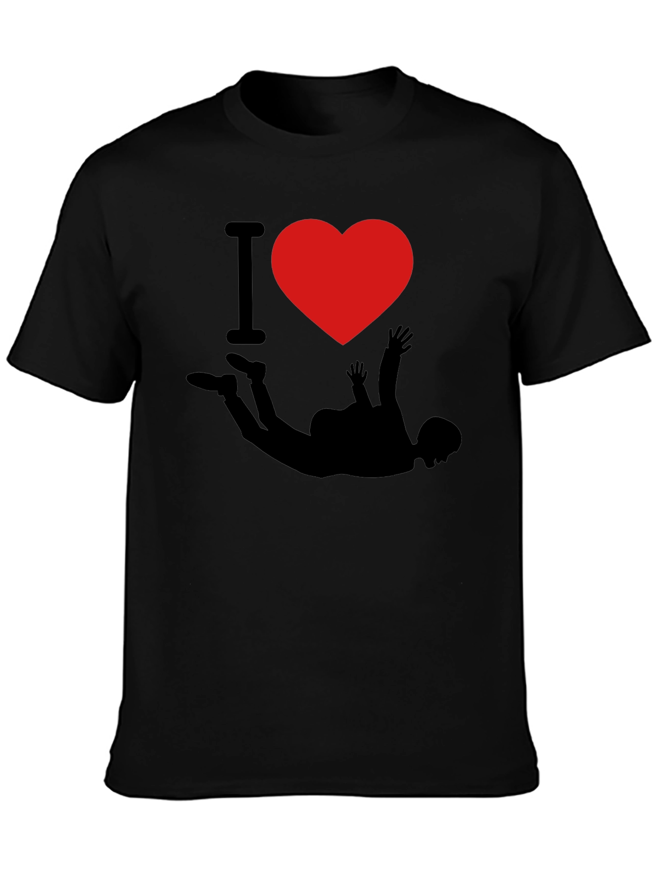 I Love Skydiving Black T-Shirt
