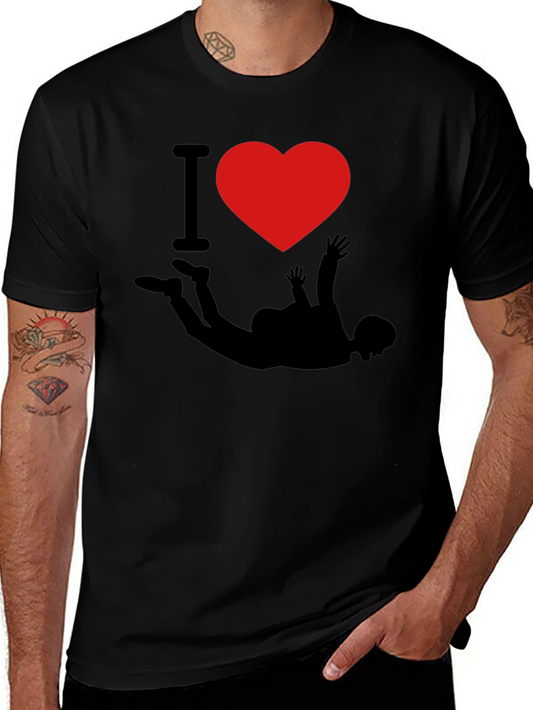 I Love Skydiving Black T-Shirt