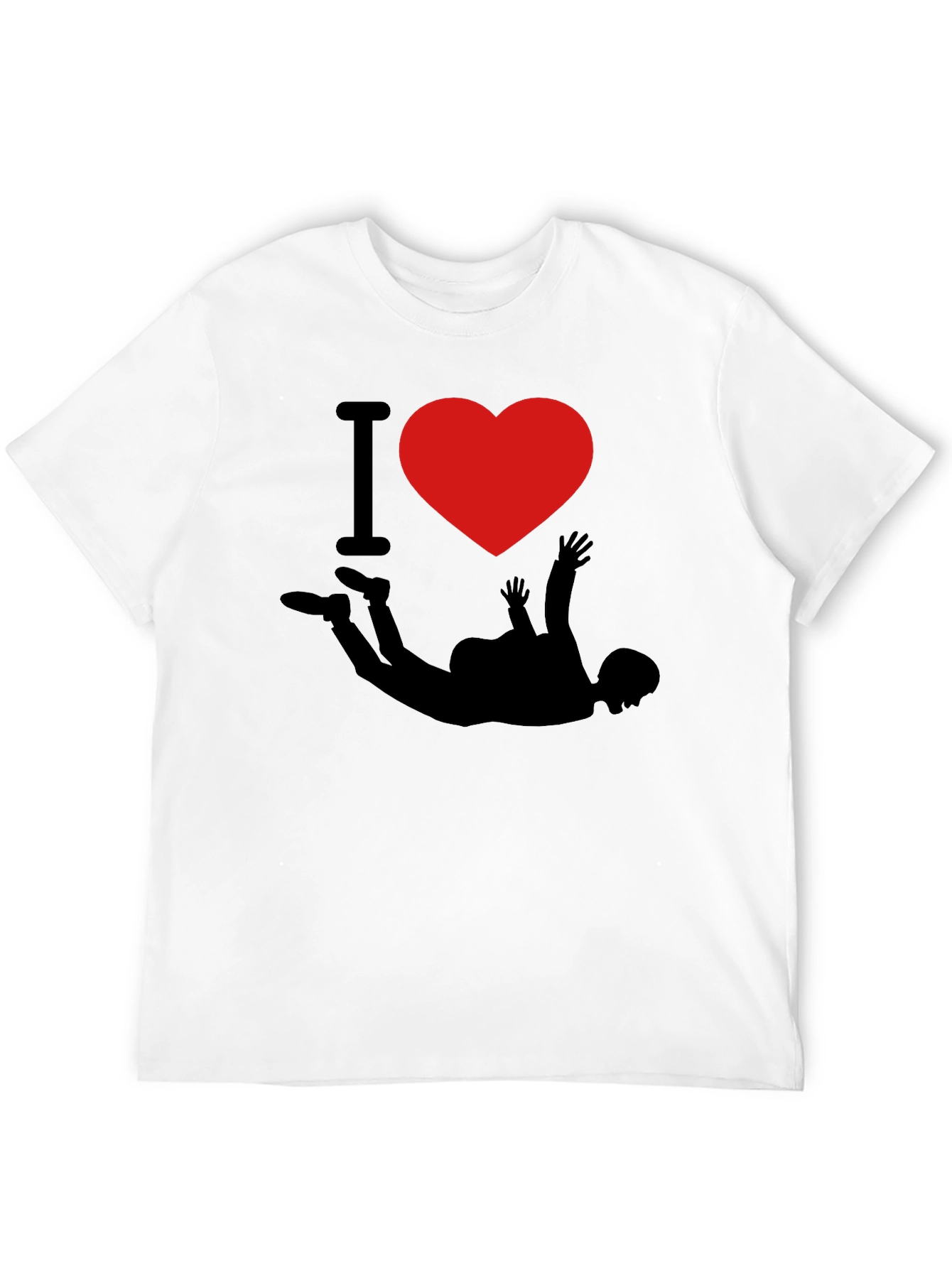 I Love Skydiving Black T-Shirt