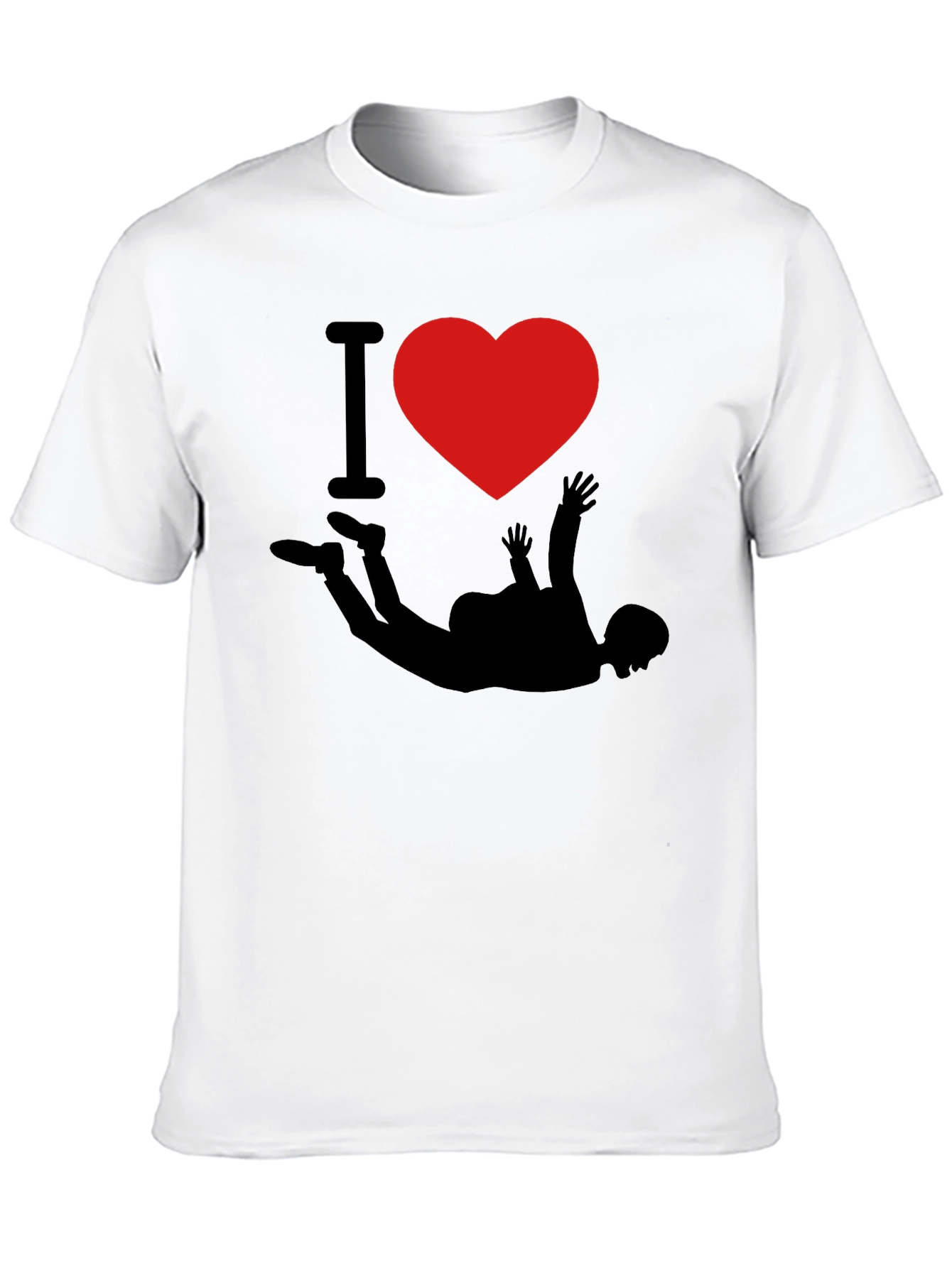 I Love Skydiving Black T-Shirt