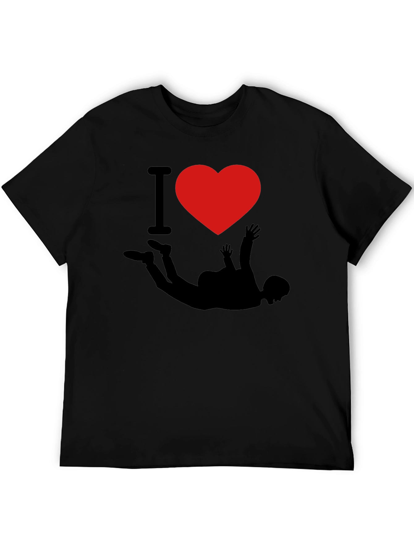 I Love Skydiving Black T-Shirt