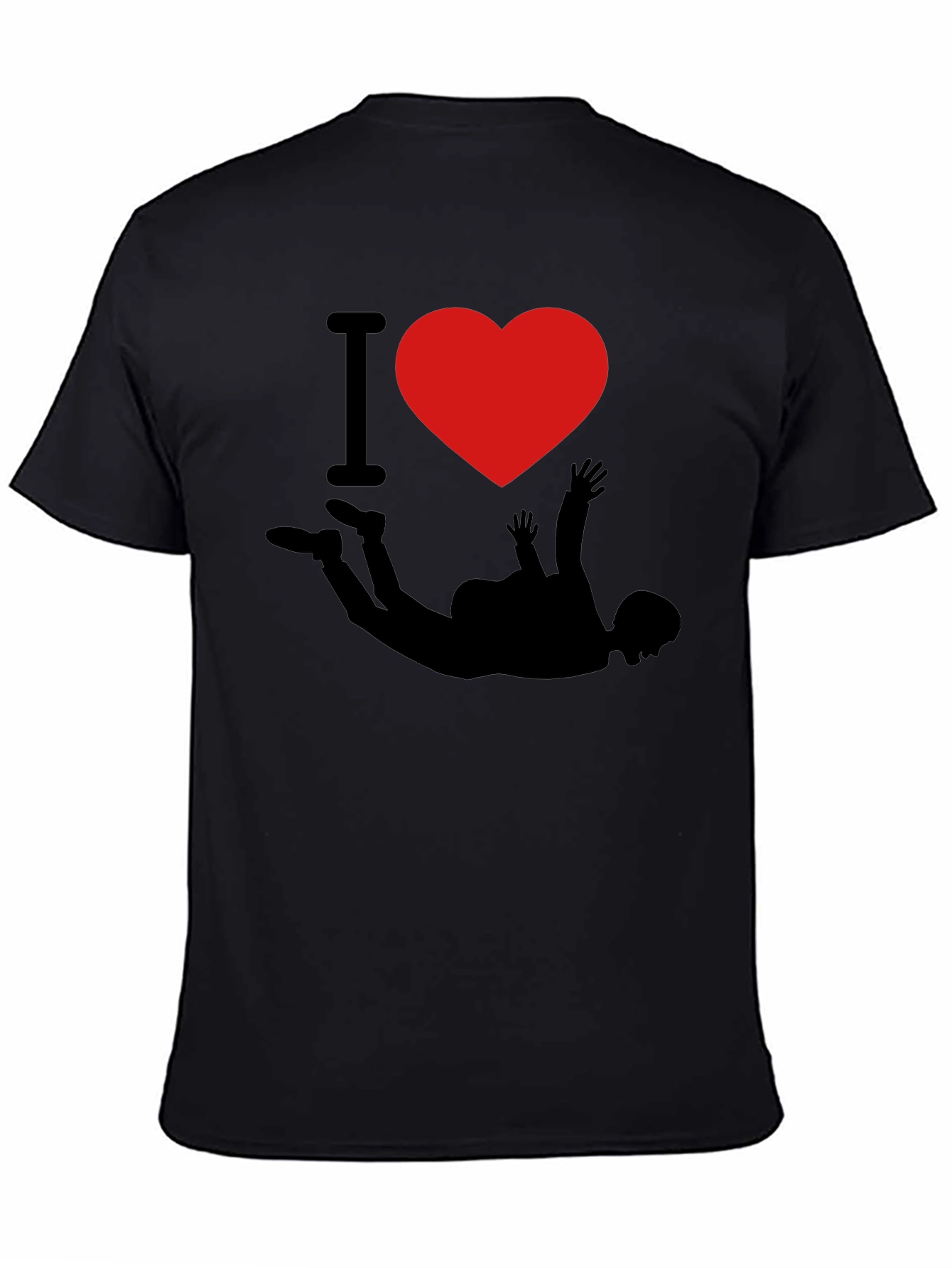 I Love Skydiving Black T-Shirt