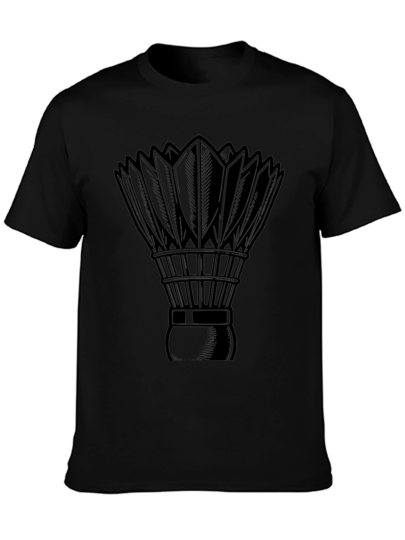Badminton Shuttlecock Graphic Tee - Black T-Shirt